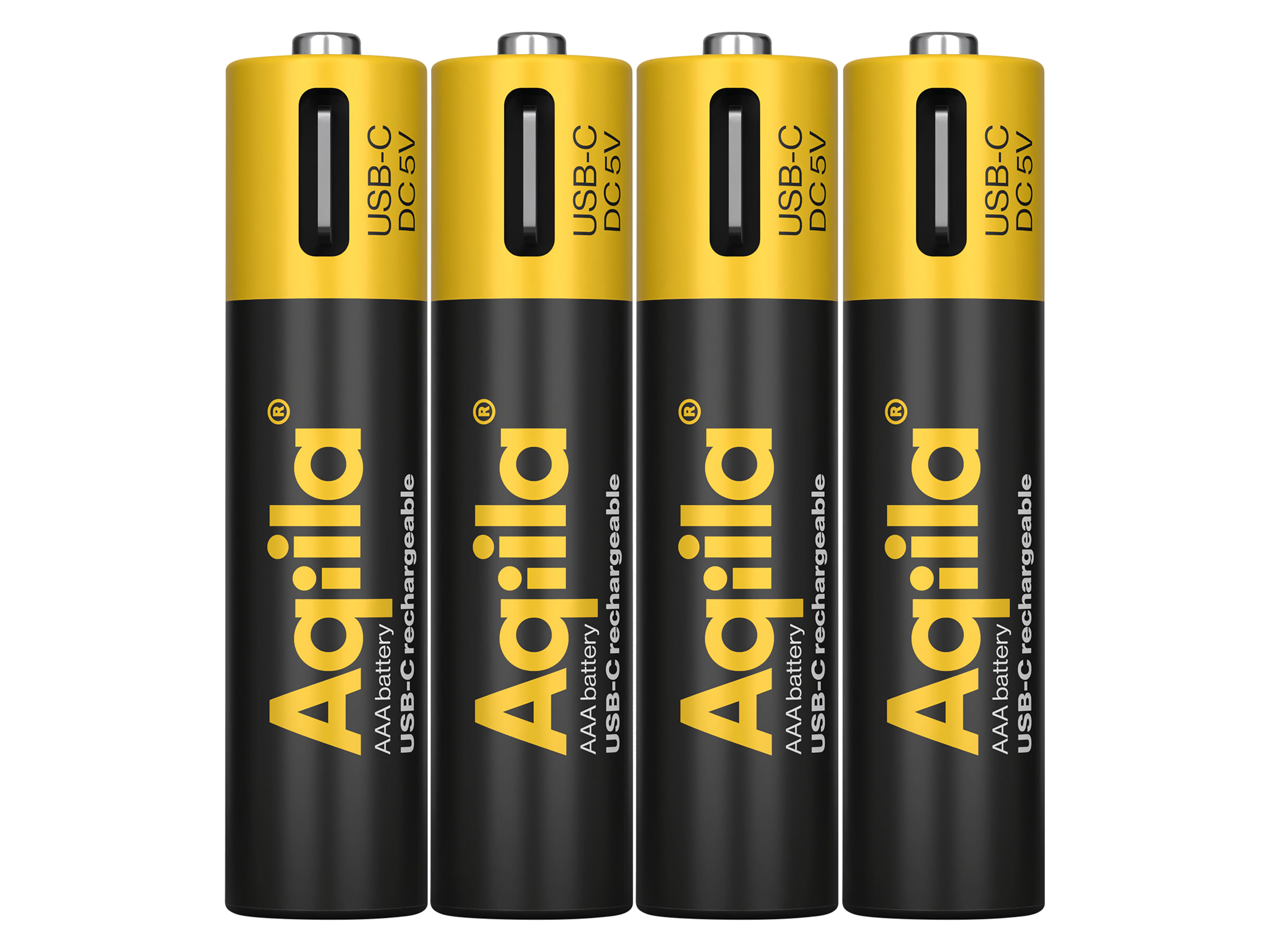 Li-lon-Akku AQILLA, AAA, USB-C, 1,5 V, 4er Pack