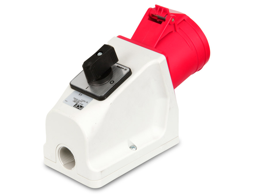 PCE CEE-Wandsteckdose Schalter, 5-polig, 32 A, 400 V, IP44 PCE CEE-Wandsteckdose Schalter, 5-polig, 32 A, 400 V, IP44
