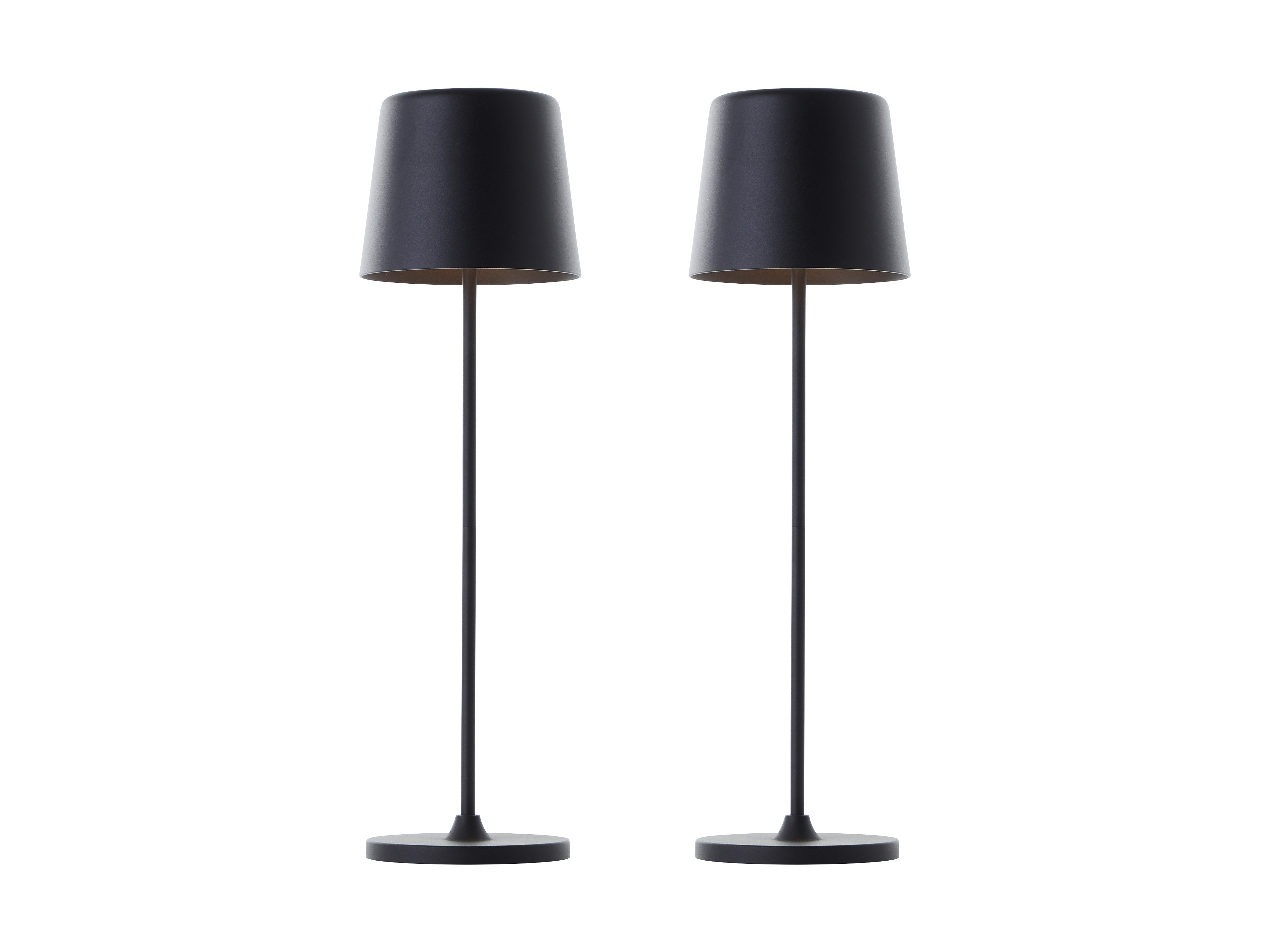 BRILLIANT LED-Akku-Tischleuchte Kaami, 2 W, 310 lm, 3000 K, schwarz, 2er Set