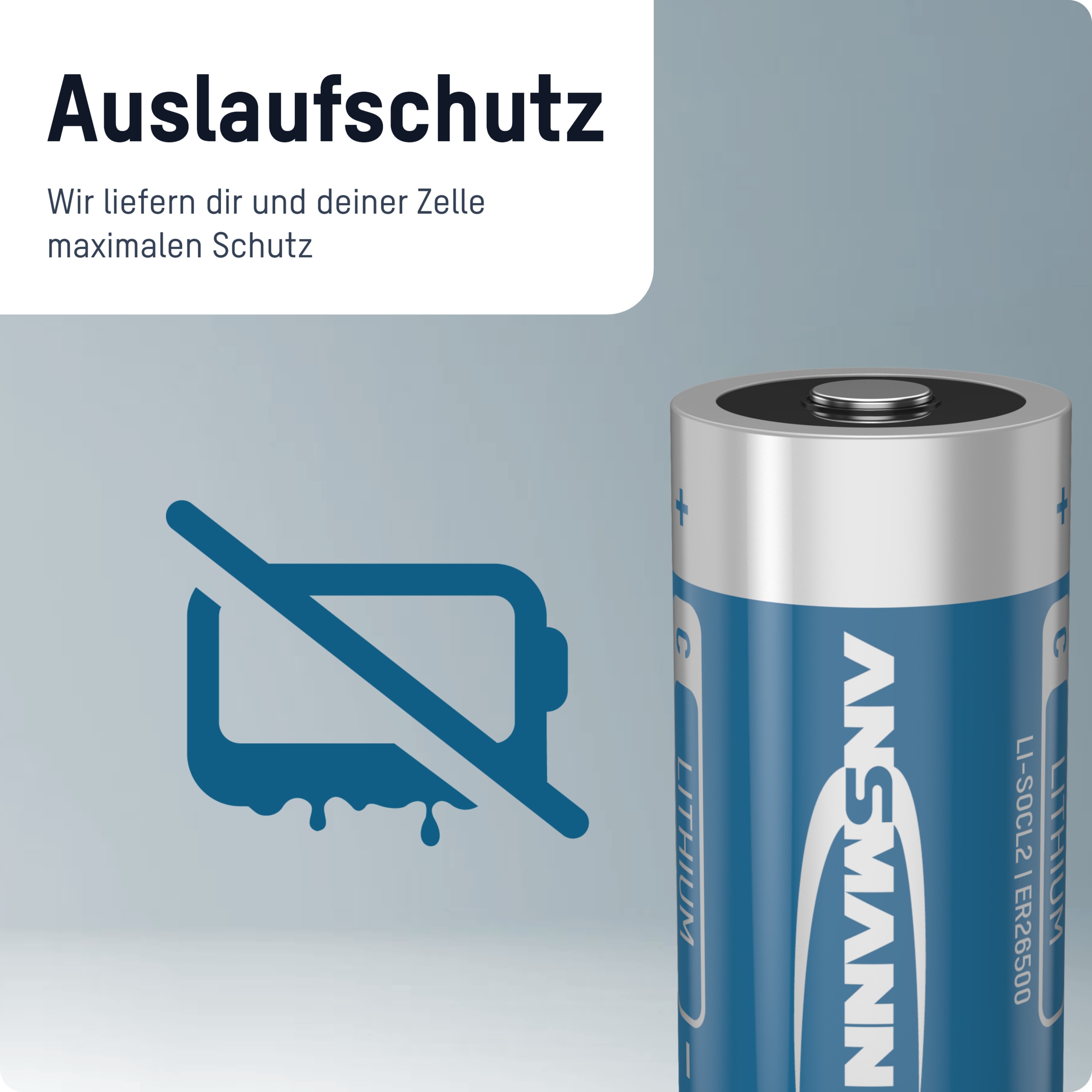 ANSMANN Lithium Batterie ER26500, 3,6 V, 8500mAh ANSMANN Lithium Batterie ER26500, 3,6 V, 8500mAh