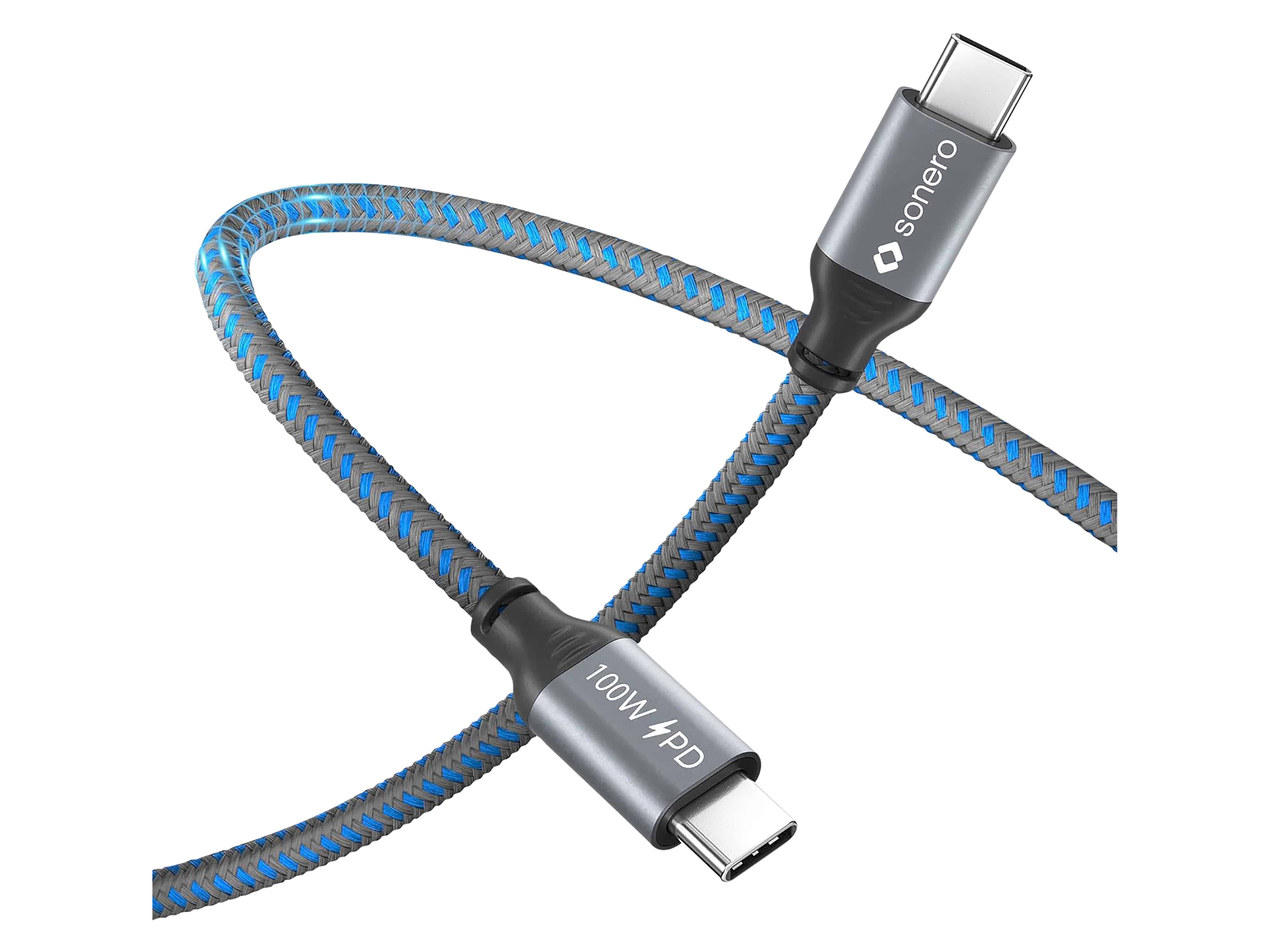 SONERO USB-C Kabel SPC-U310-010 PD 1m grau-blau SONERO USB-C Kabel SPC-U310-010 PD 1m grau-blau