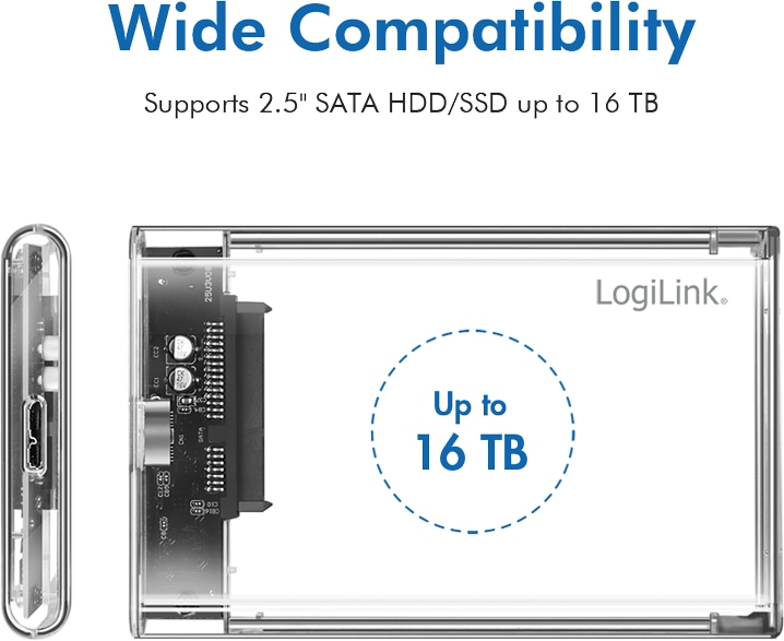 LOGILINK Festplattengehäuse UA0409, HDD/SSD, USB 3.0, werkzeuglos LOGILINK Festplattengehäuse UA0409, HDD/SSD, USB 3.0, werkzeuglos