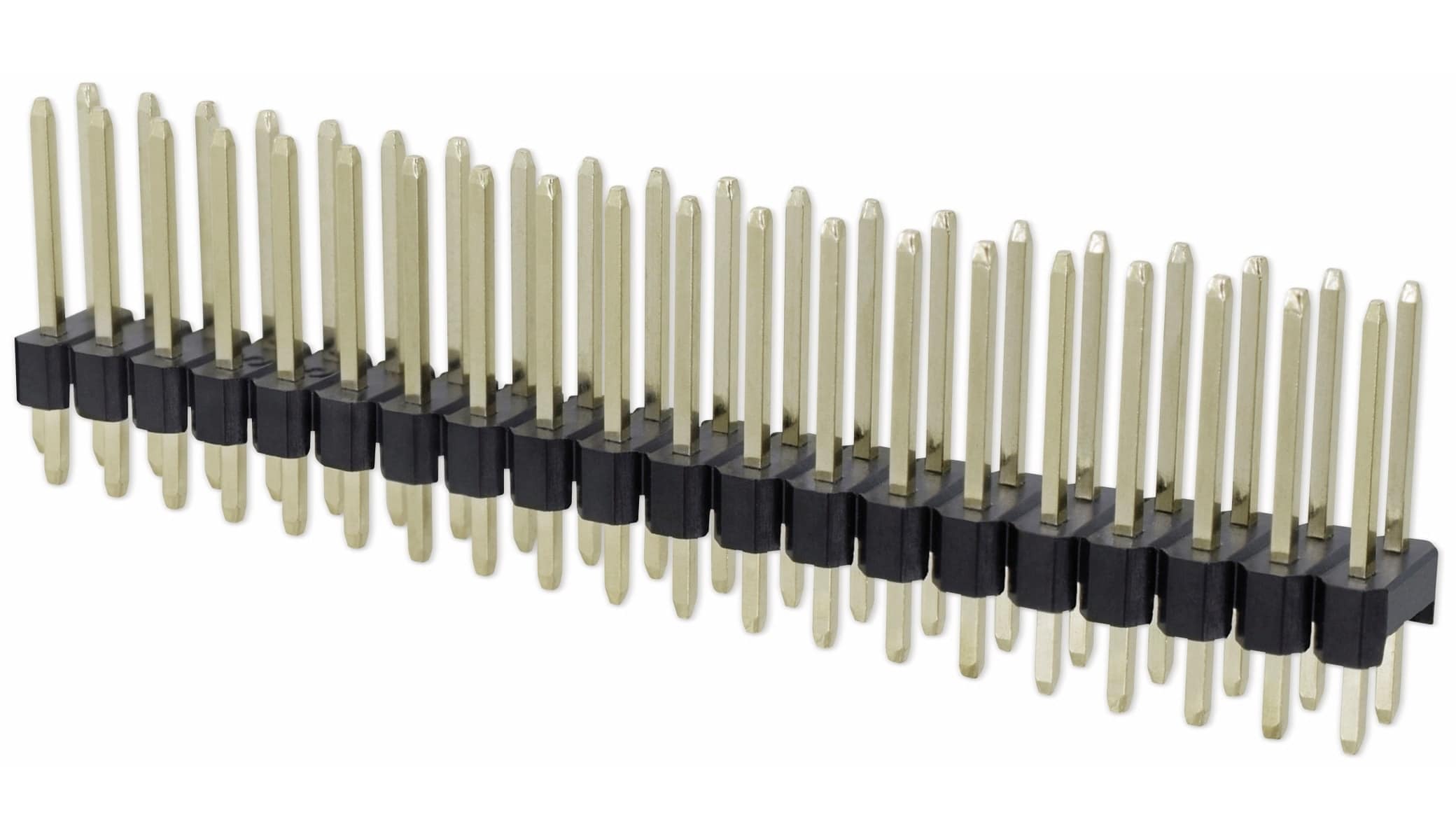 Stiftleiste, 2 x 20, 2,54 mm, gerade, 0,8µ Au (Gold), 5 Stück Stiftleiste, 2 x 20, 2,54 mm, gerade, 0,8µ Au (Gold), 5 Stück