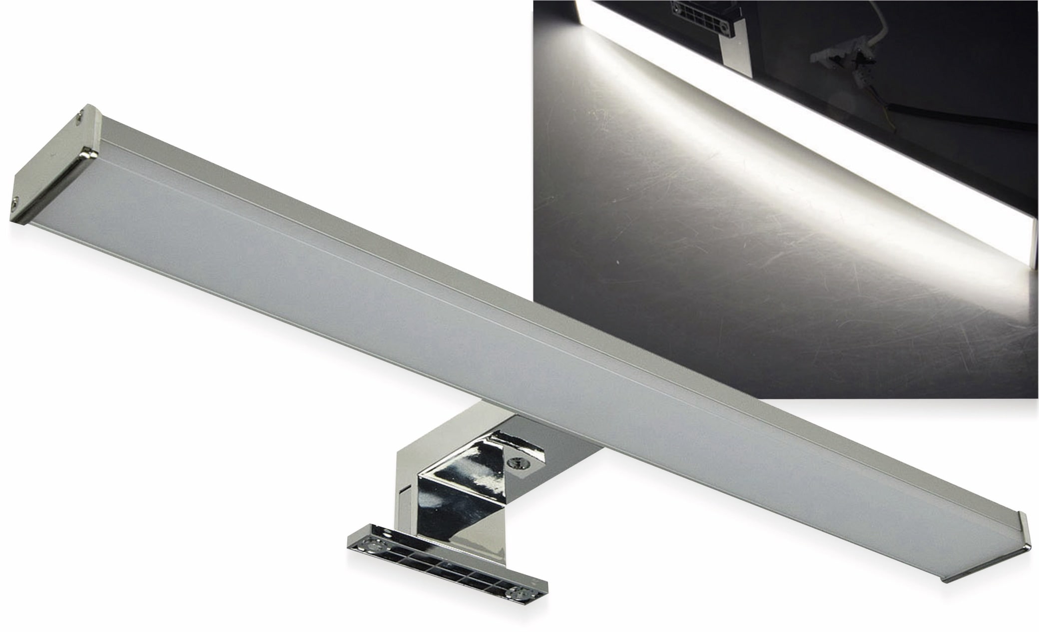 CHILITEC LED-Spiegelleuchte “Banho 8W“, EEK: C, 230V, 8W, 640lm, 400 mm, 4000K CHILITEC LED-Spiegelleuchte “Banho 8W“, EEK: C, 230V, 8W, 640lm, 400 mm, 4000K