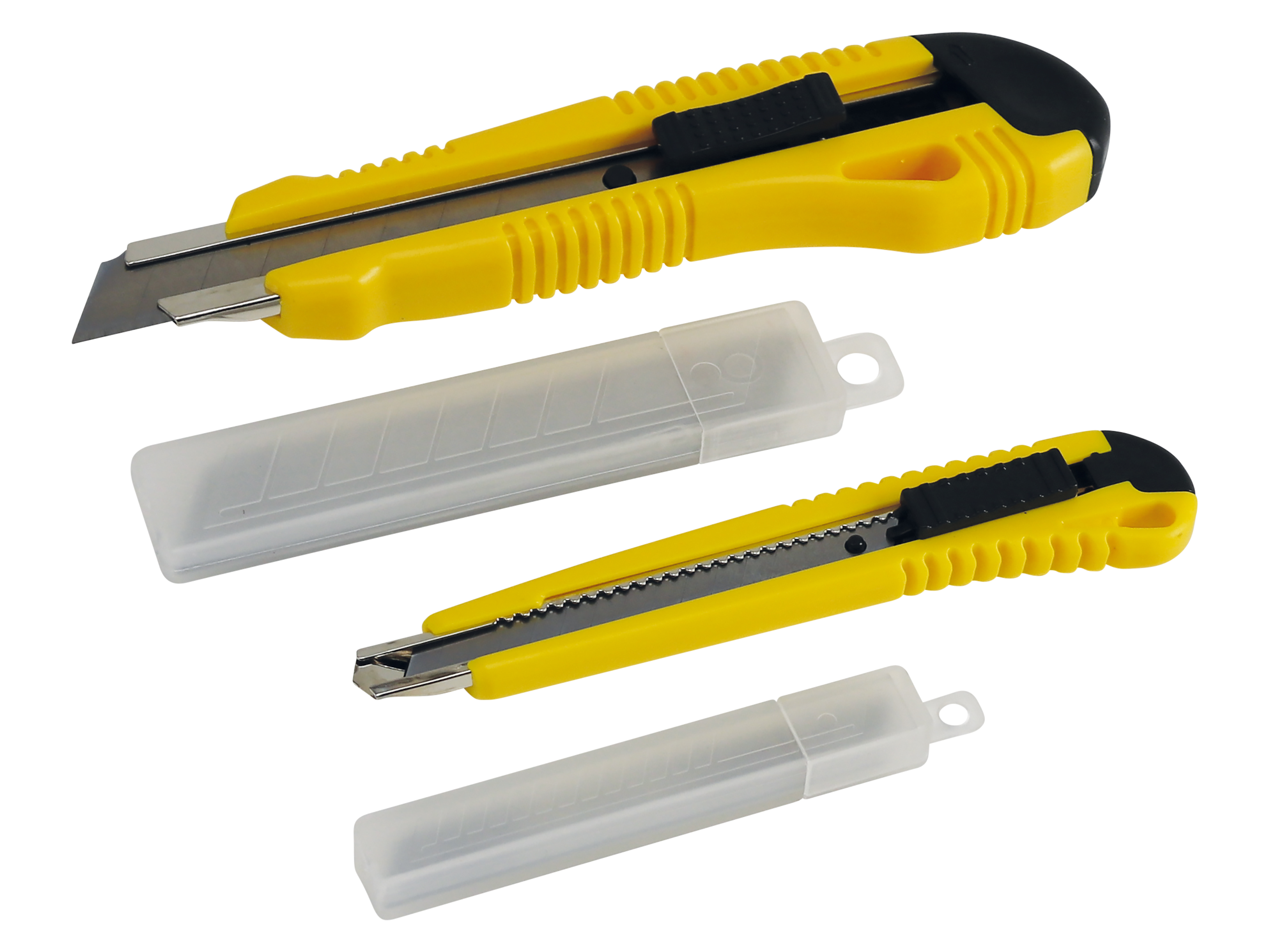 Cuttermesser Set, 9 mm, 18 mm, Inklusive Ersatzklingen, 2 Stück Cuttermesser Set, 9 mm, 18 mm, Inklusive Ersatzklingen, 2 Stück