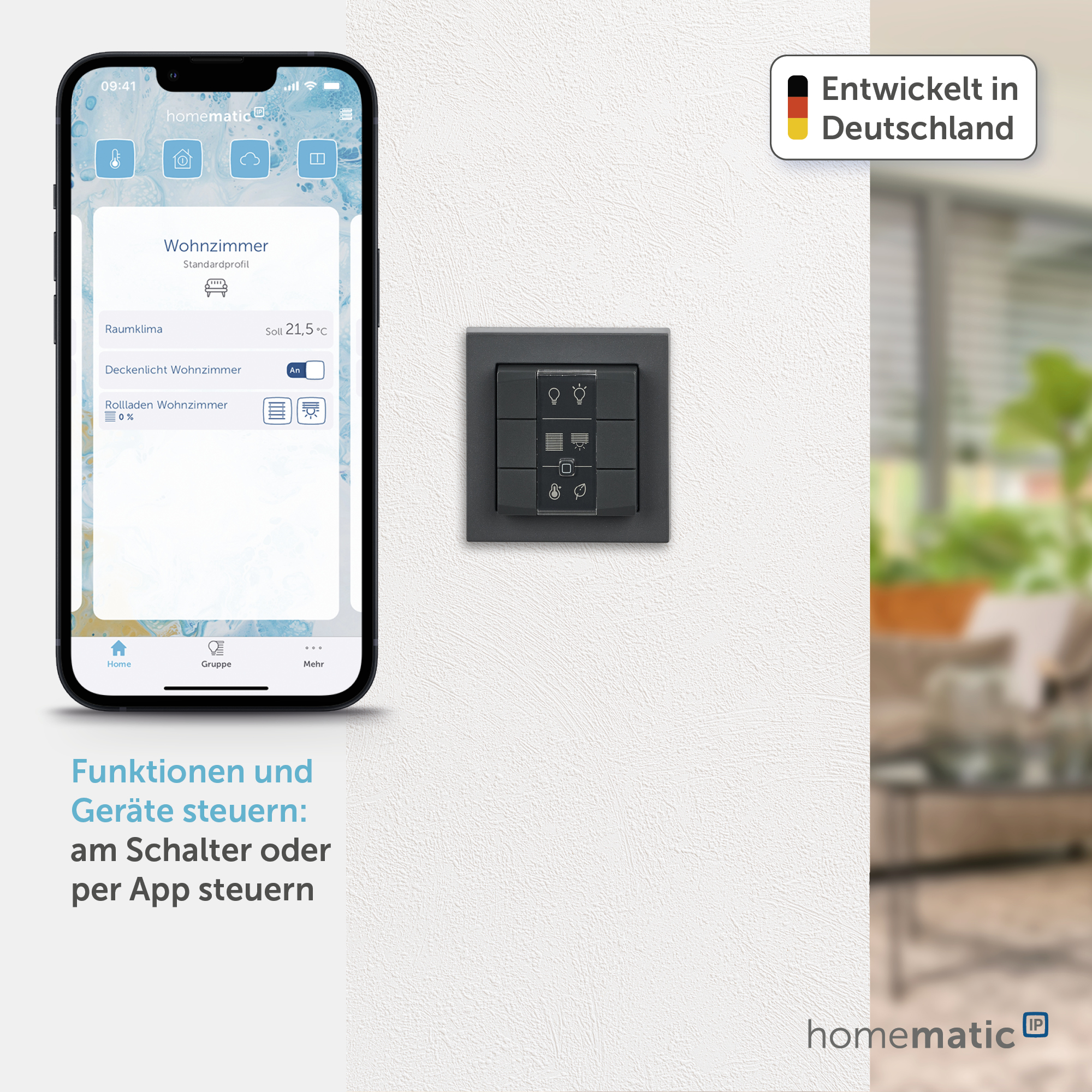 HOMEMATIC IP 159828A0, Wandtaster 6-fach, anthrazit HOMEMATIC IP 159828A0, Wandtaster 6-fach, anthrazit