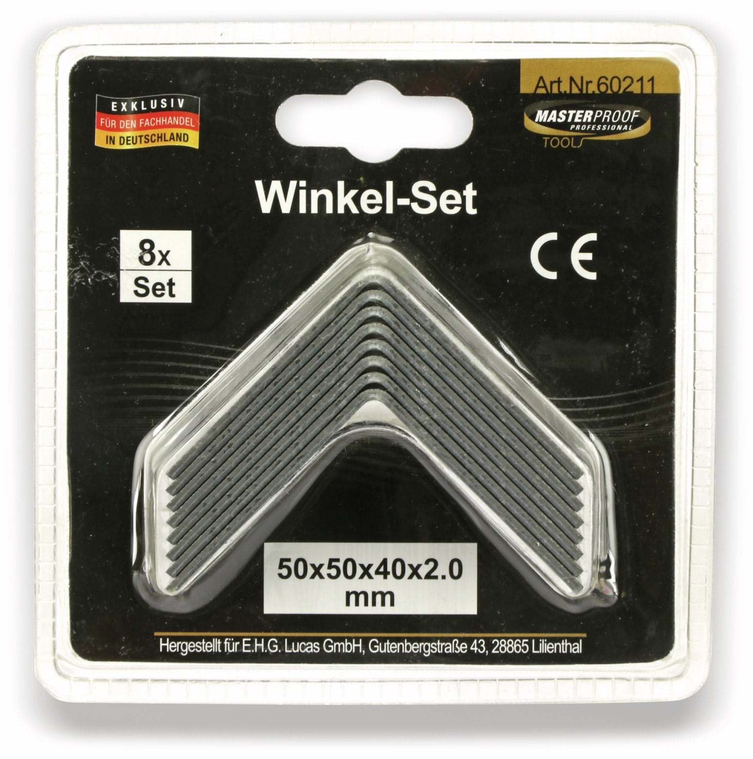 Winkelverbinder, 50x50x40x2 mm, 8 Stück Winkelverbinder, 50x50x40x2 mm, 8 Stück