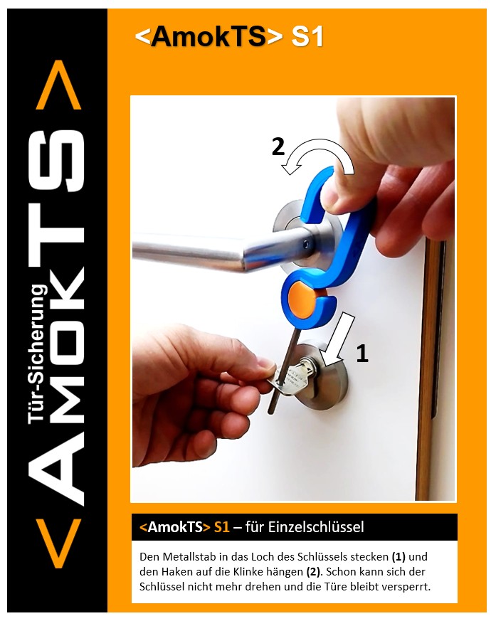 AMOKTS Türsicherung S1, Edelstahl Türsicherung S1, Edelstahl