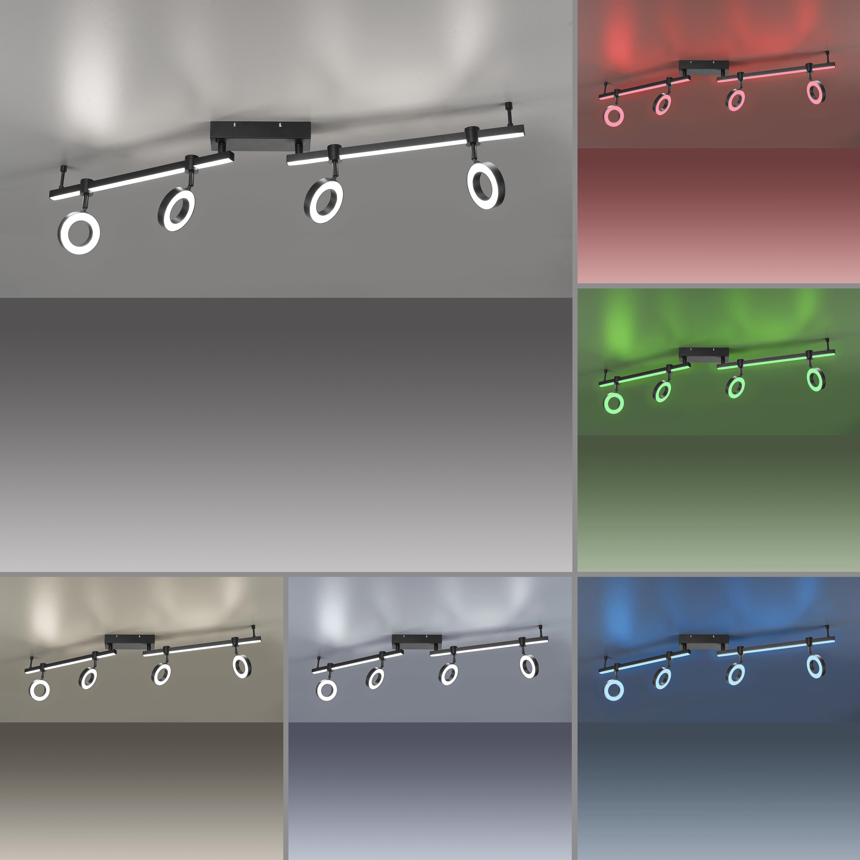 JUST LIGHT LED-Deckenleuchte 12076-18 schwarz, 21,5 W, 2600 lm, CCT, RGB, Smart Home JUST LIGHT LED-Deckenleuchte 12076-18 schwarz, 21,5 W, 2600 lm, CCT, RGB, Smart Home