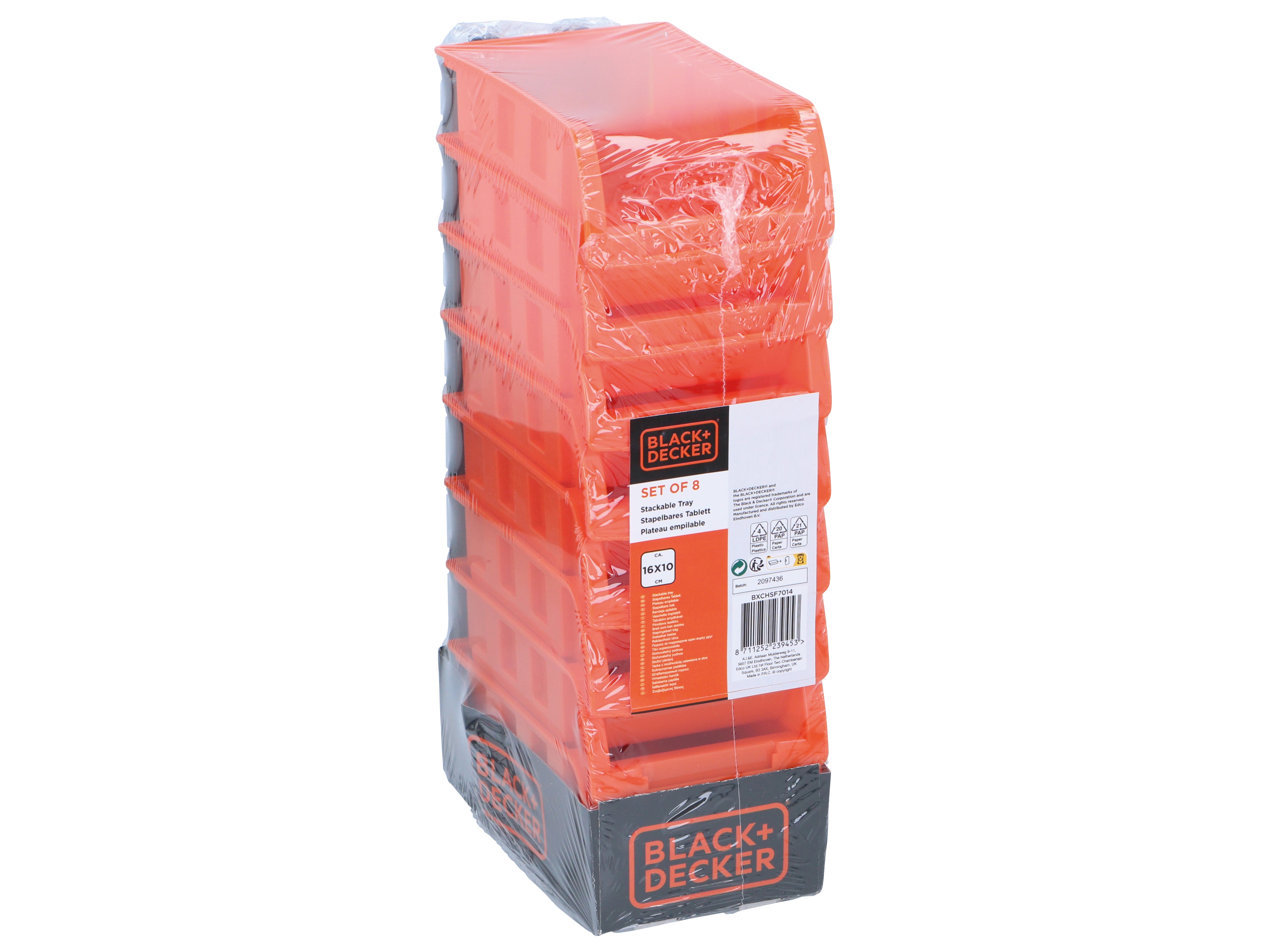 BLACK & DECKER Stapelbox, 8 Stück, 160x100 mm, orange BLACK & DECKER Stapelbox, 8 Stück, 160x100 mm, orange