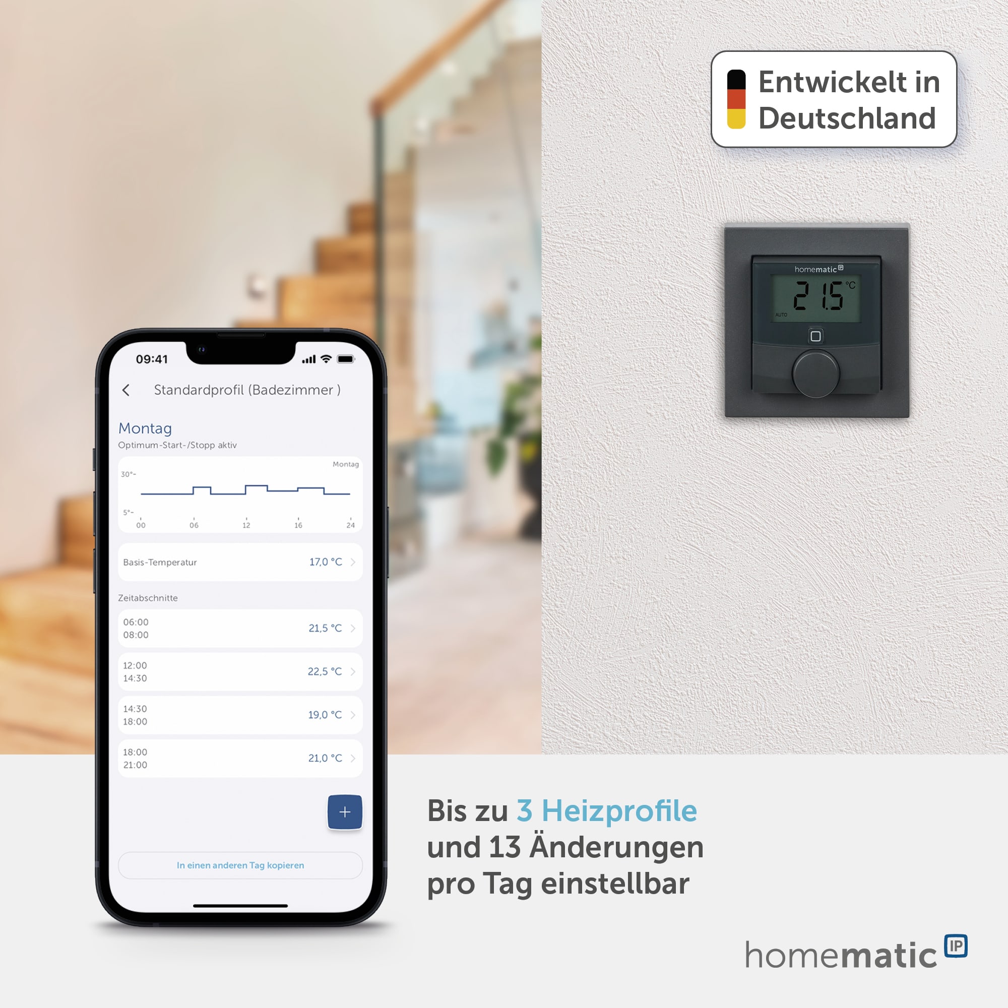 HOMEMATIC IP 159928A0, Wandthermostat mit Schaltausgang, anthrazit HOMEMATIC IP 159928A0, Wandthermostat mit Schaltausgang, anthrazit