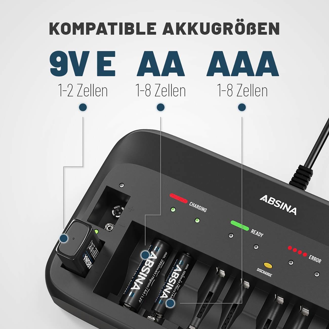 ABSINA Akku-Ladegerät X10 ABSINA Akku-Ladegerät X10