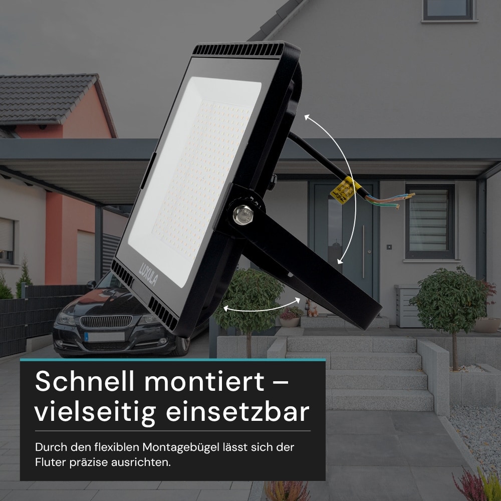 LUXULA LED-Fluter, EEK: F, 150W, 15000lm, CCT, schwarz LUXULA LED-Fluter, EEK: F, 150W, 15000lm, CCT, schwarz
