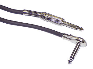 Klinken-Verbindungskabel 6,35 mm, 6 m, 90°, schwarz Klinken-Verbindungskabel 6,35 mm, 6 m, 90°, schwarz