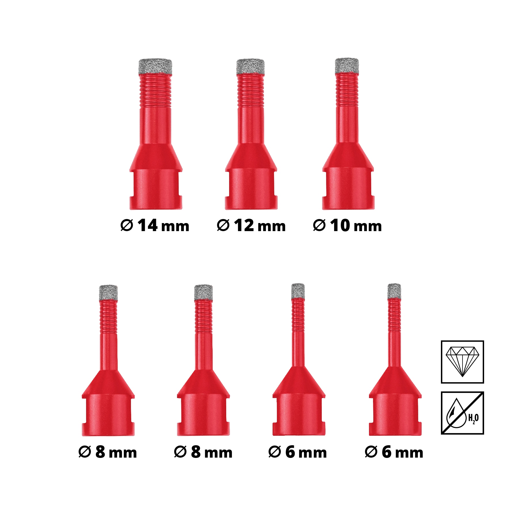EINHELL Fliesenbohrer-Set, 500400, M-Case, 7-teilig EINHELL Fliesenbohrer-Set, 500400, M-Case, 7-teilig