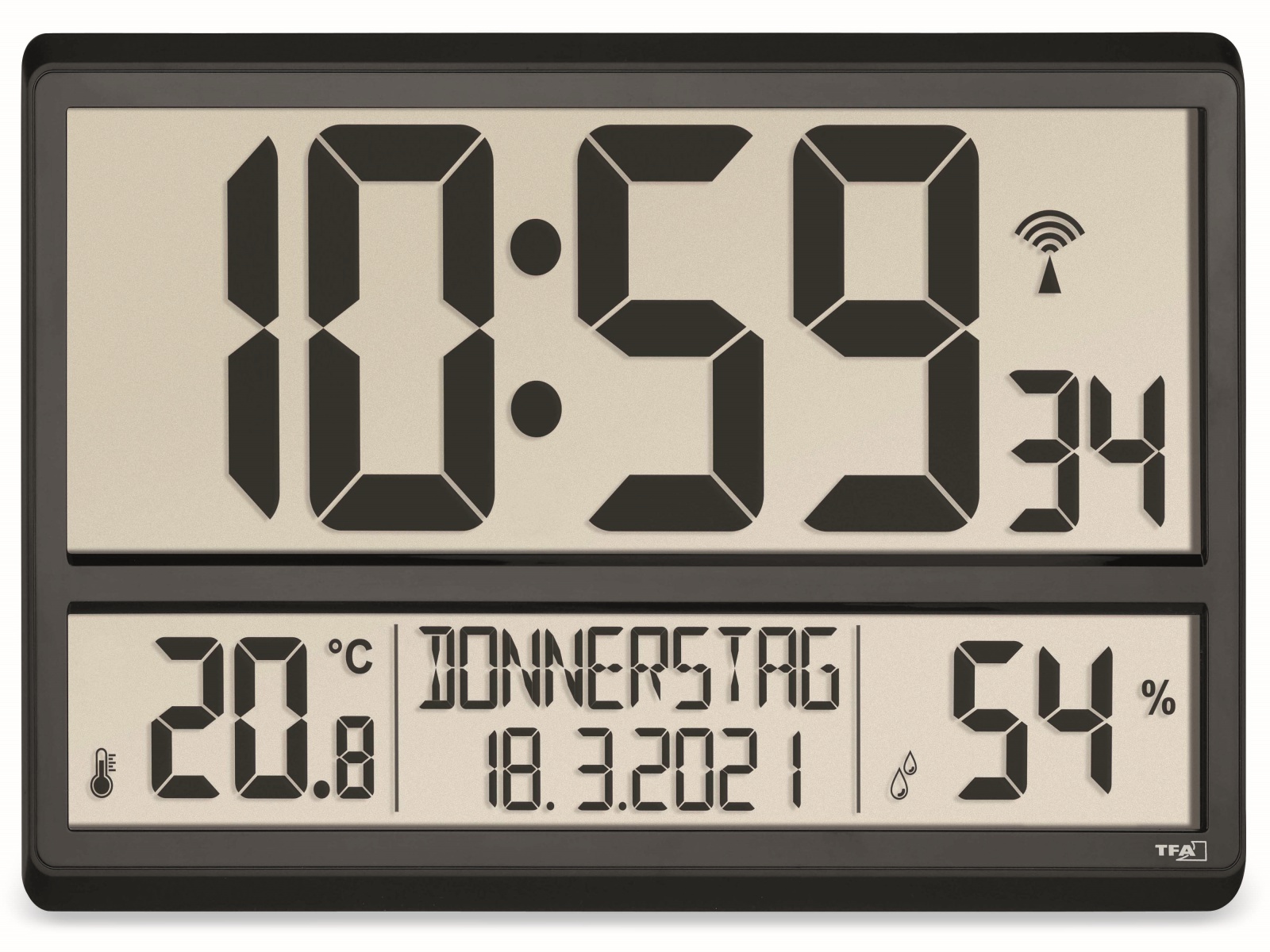 TFA Digitale XL-Funkuhr 60.4520, mit Raumklima TFA Digitale XL-Funkuhr 60.4520, mit Raumklima