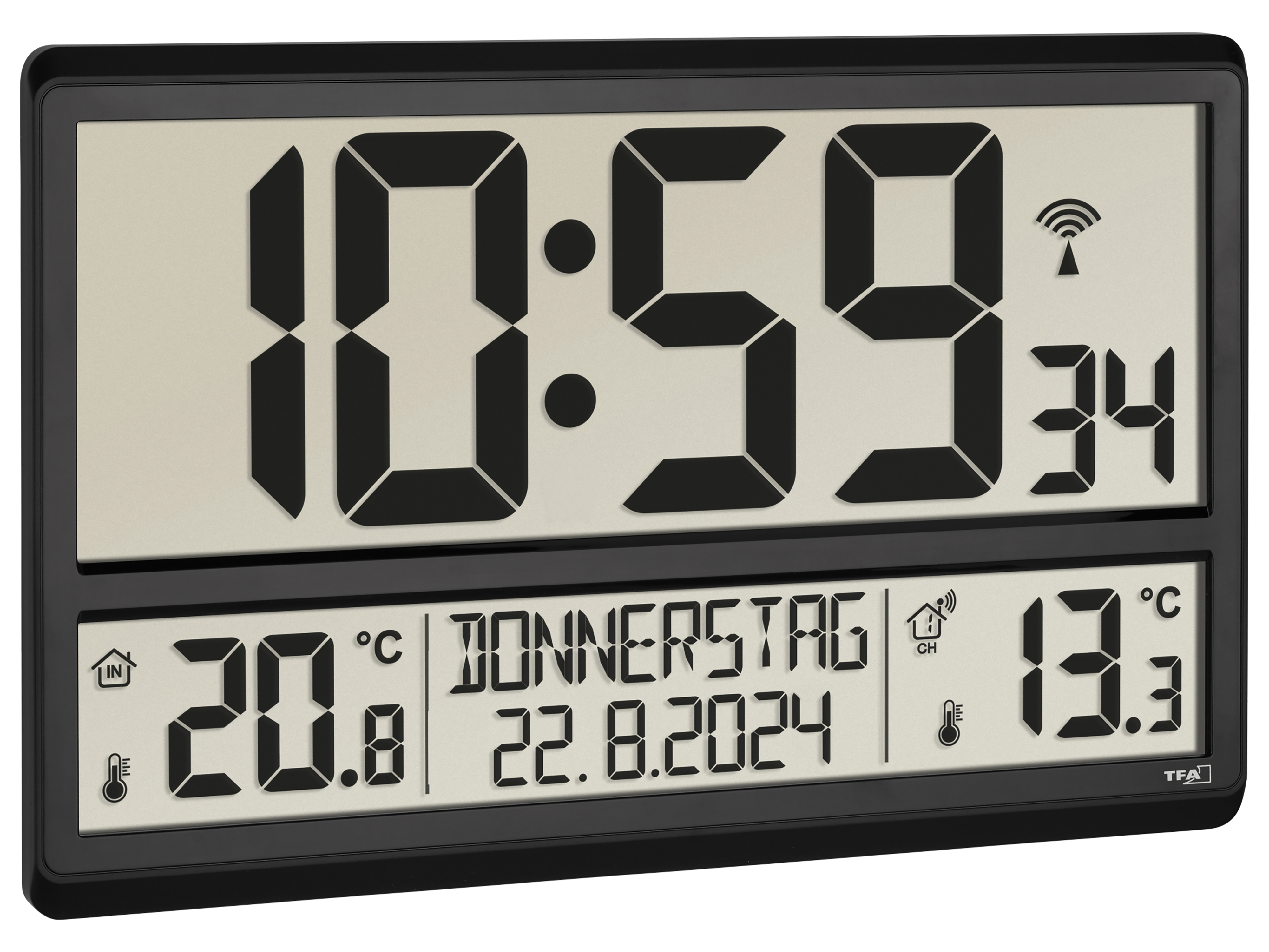 TFA Digitale XL-Funkuhr 60.4521.01, mit Außen- und Innentemperatur TFA Digitale XL-Funkuhr 60.4521.01, mit Außen- und Innentemperatur