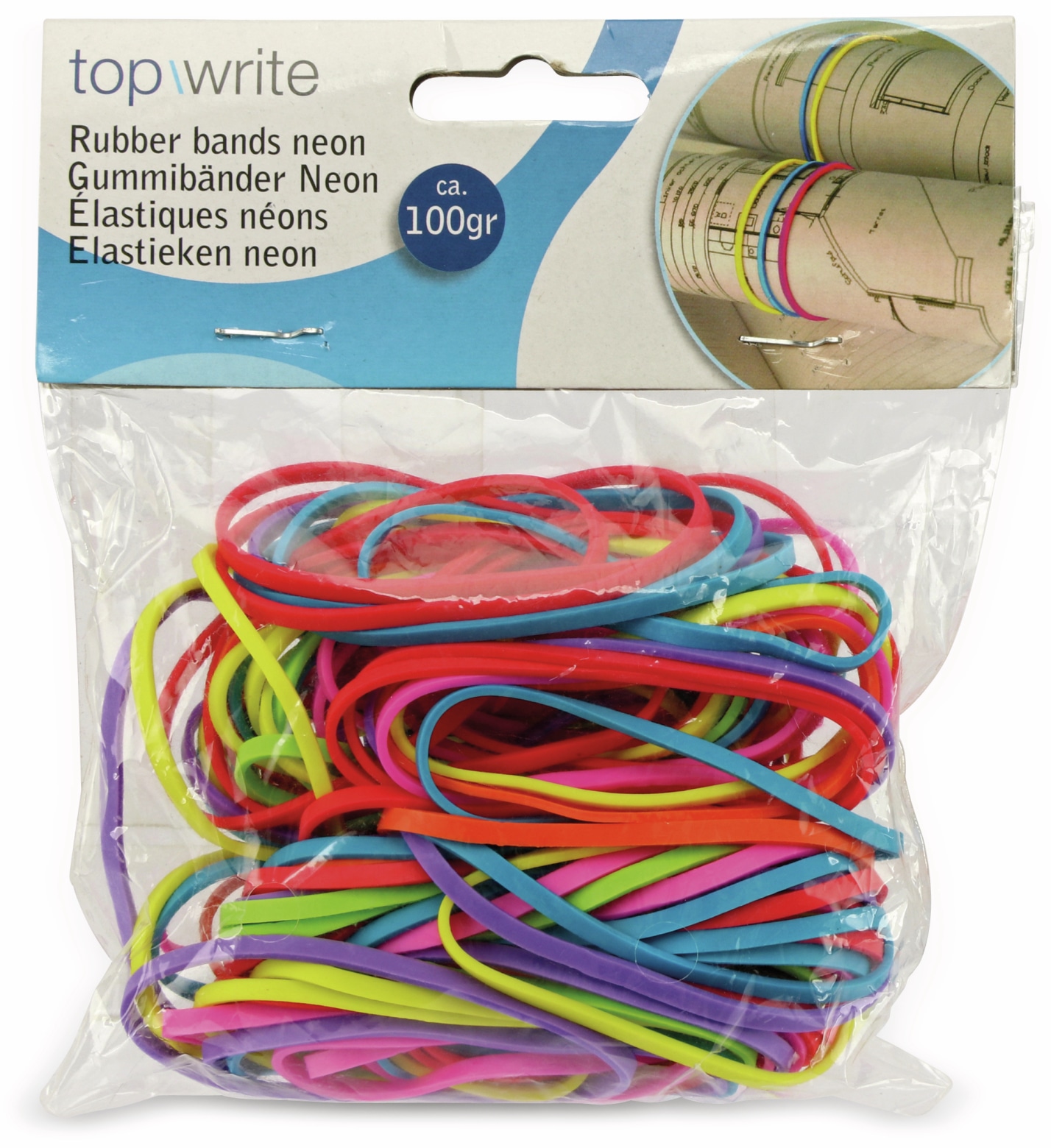 Gummibänder, Neonfarben, ca. 100 g Gummibänder, Neonfarben, ca. 100 g