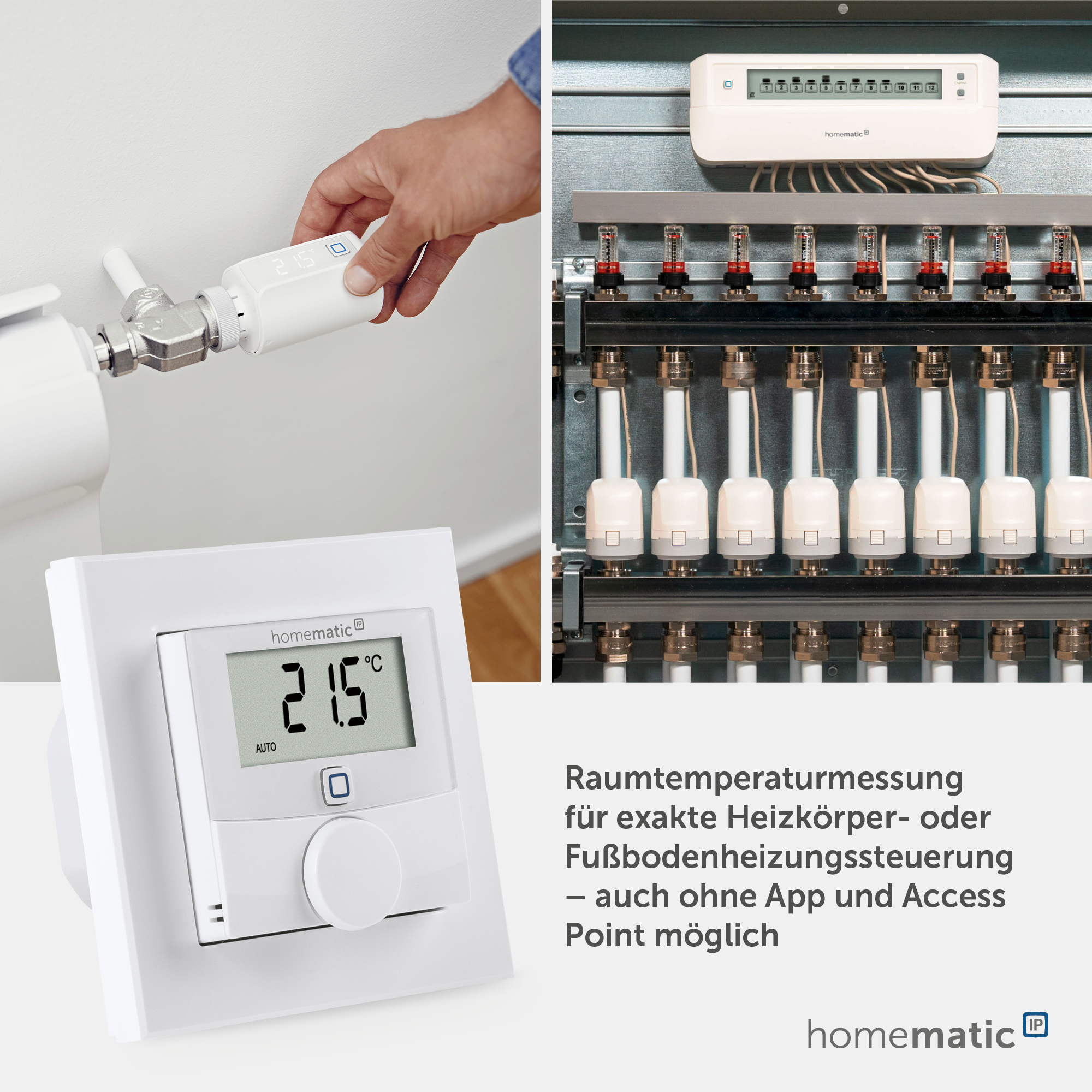 HOMEMATIC IP Smart Home 150628A0, Wandthermostat mit Schaltausgang für Markenschalter