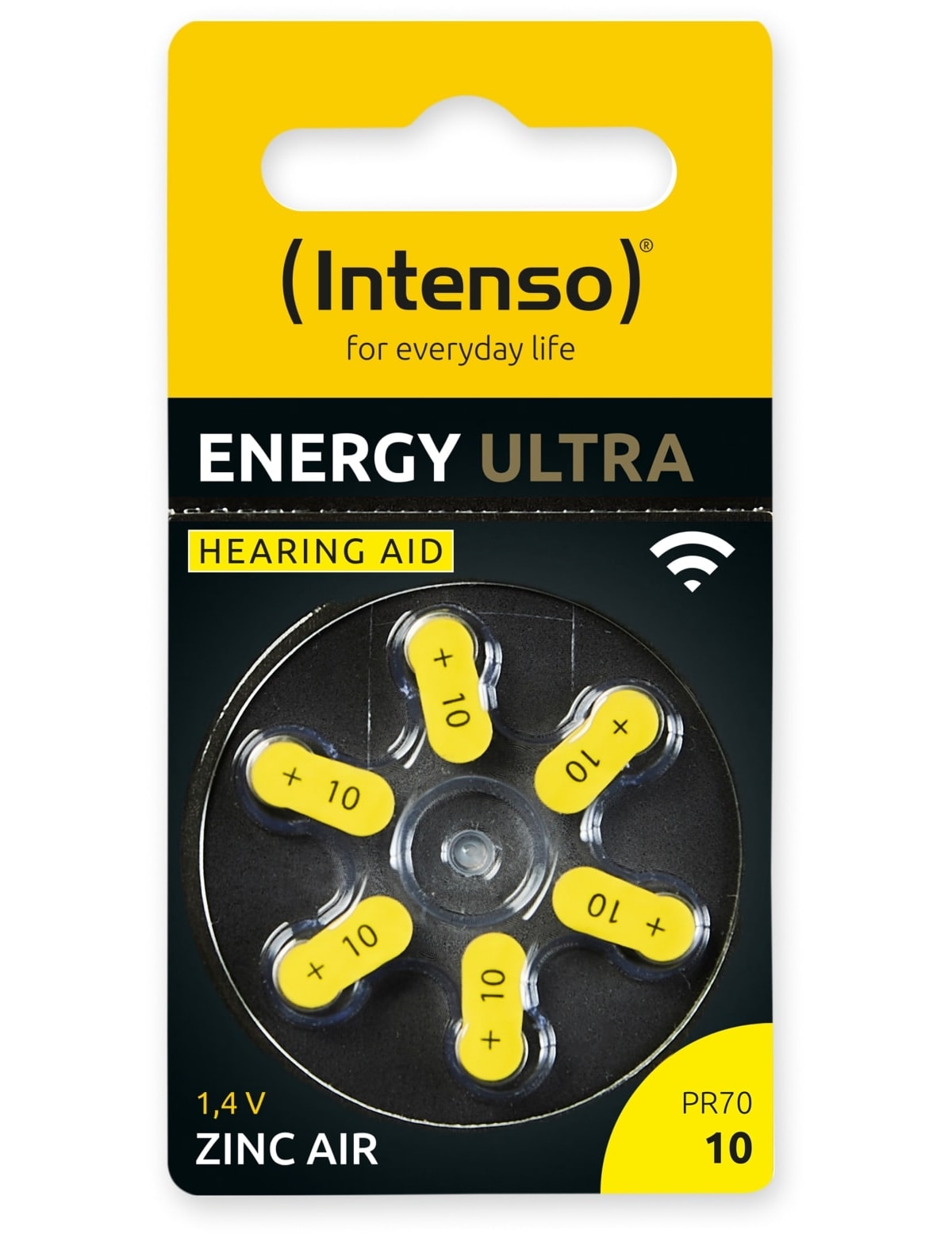 INTENSO Hörgeräte-Batterie Engery Ultra A 10, 6 Stück, gelb INTENSO Hörgeräte-Batterie Engery Ultra A 10, 6 Stück, gelb
