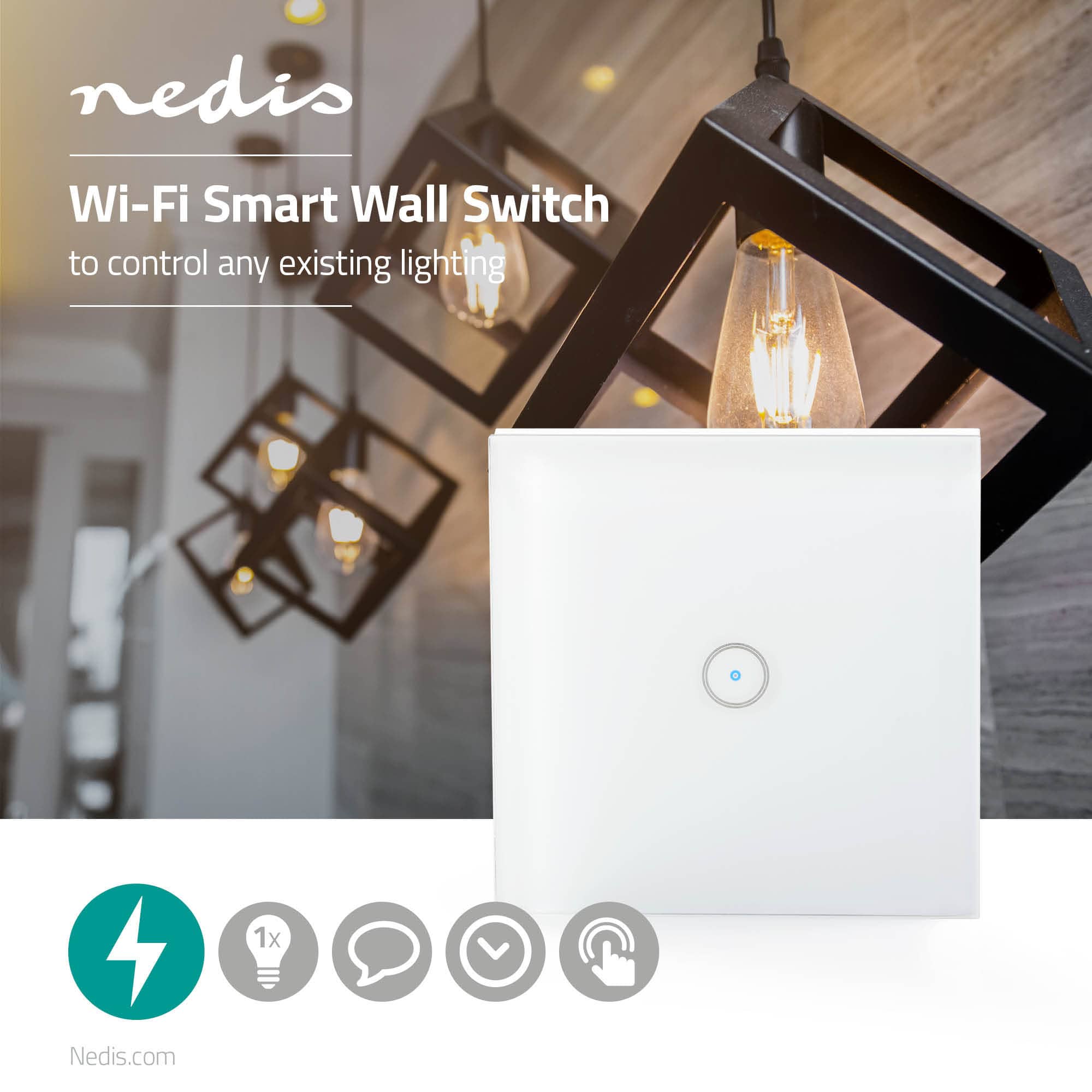 NEDIS Wandschalter SmartLife, single, weiß NEDIS Wandschalter SmartLife, single, weiß