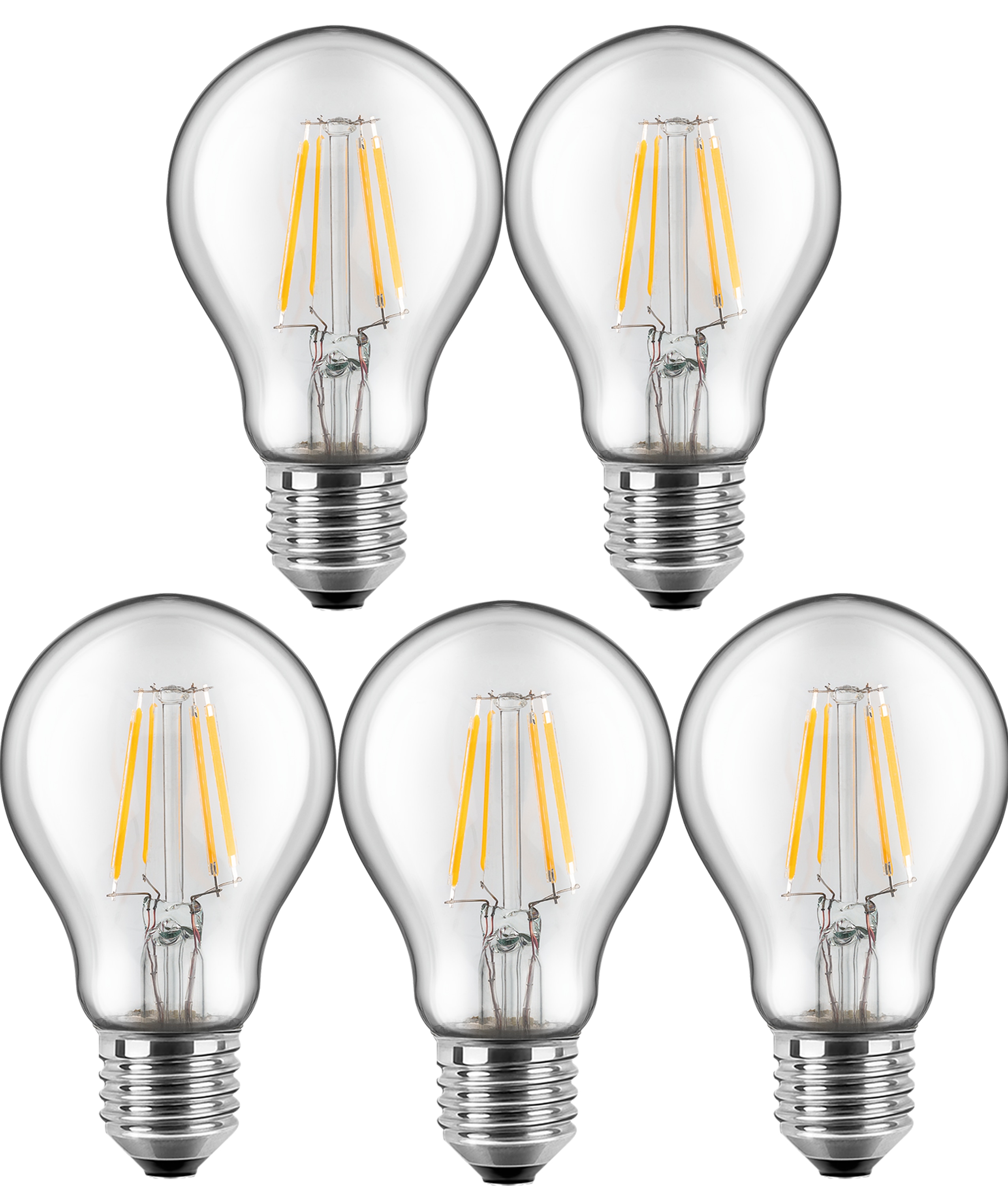 BLULAXA LED-Filament-Lampe, A60, EEK: E, E14, 7 W, 810 lm, 2700 K, 5 Stück