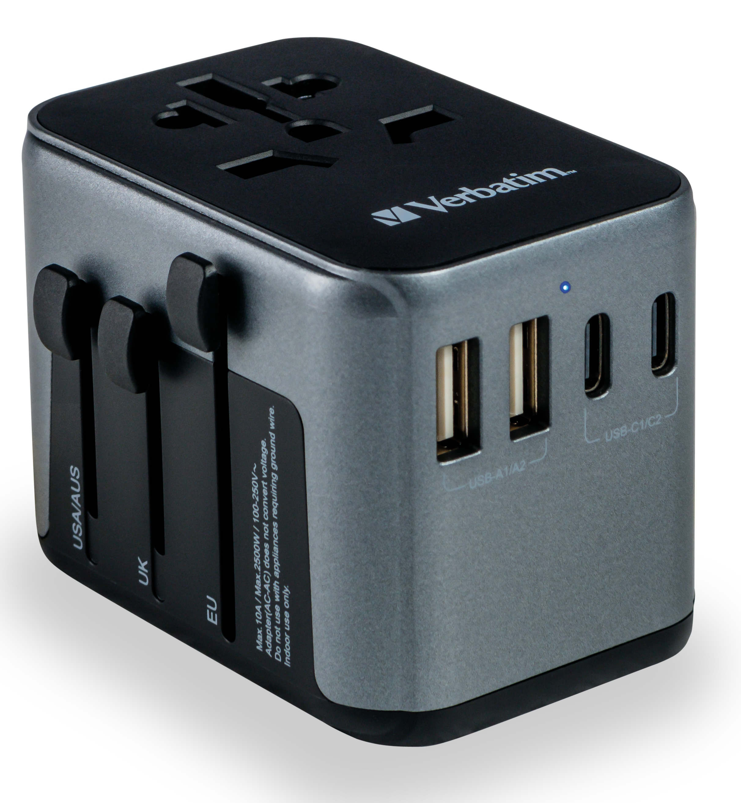 VERBATIM Universal-Reise-Adapter UTA-03, 1x Stromstecker, 2x USB-A, 3x USB-C VERBATIM Universal-Reise-Adapter UTA-03, 1x Stromstecker, 2x USB-A, 3x USB-C