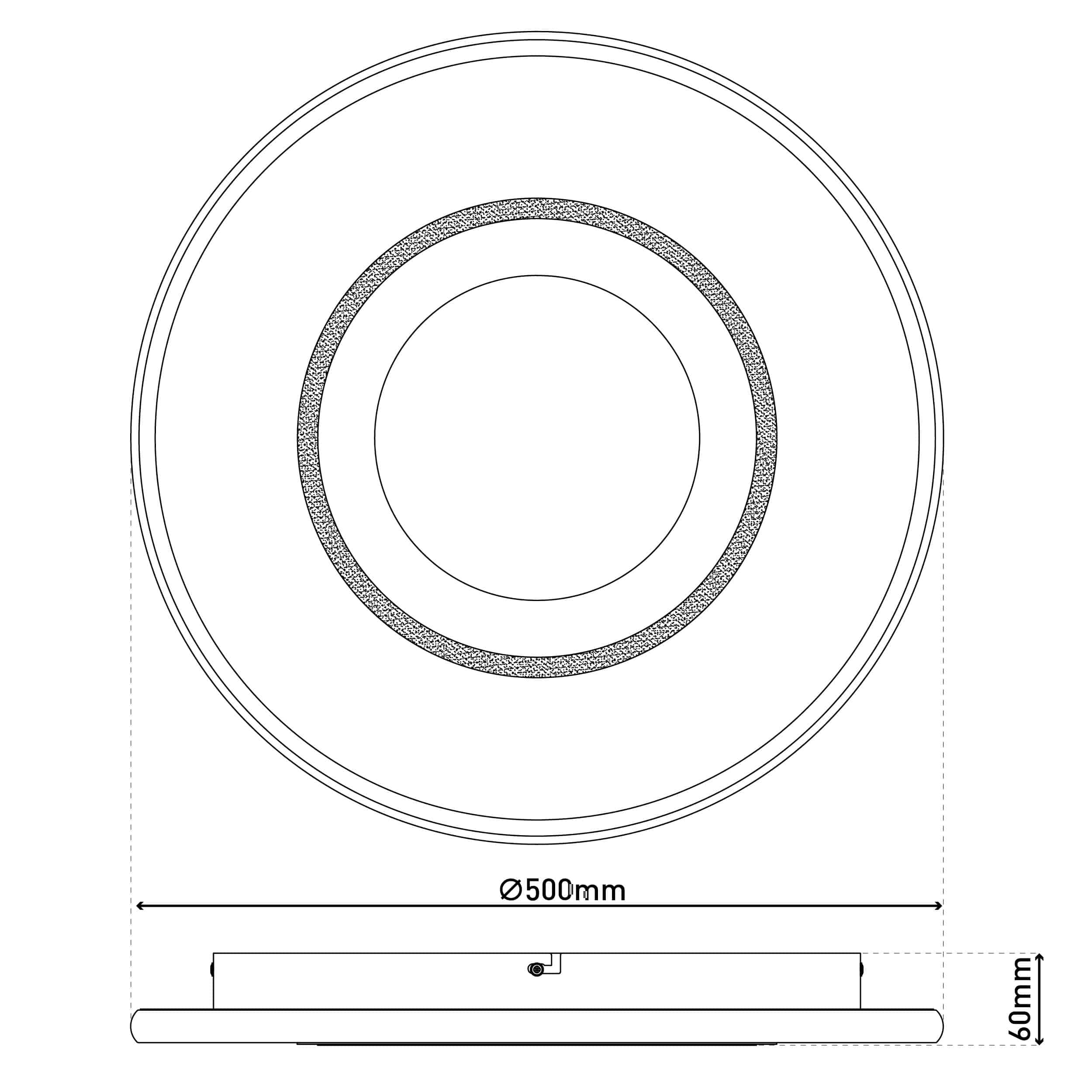 NÄVE LED-Deckenleuchte 1408277, 40W, 1800lm, 3D-Effekt, weiß/schwarz NÄVE LED-Deckenleuchte 1408277, 40W, 1800lm, 3D-Effekt, weiß/schwarz