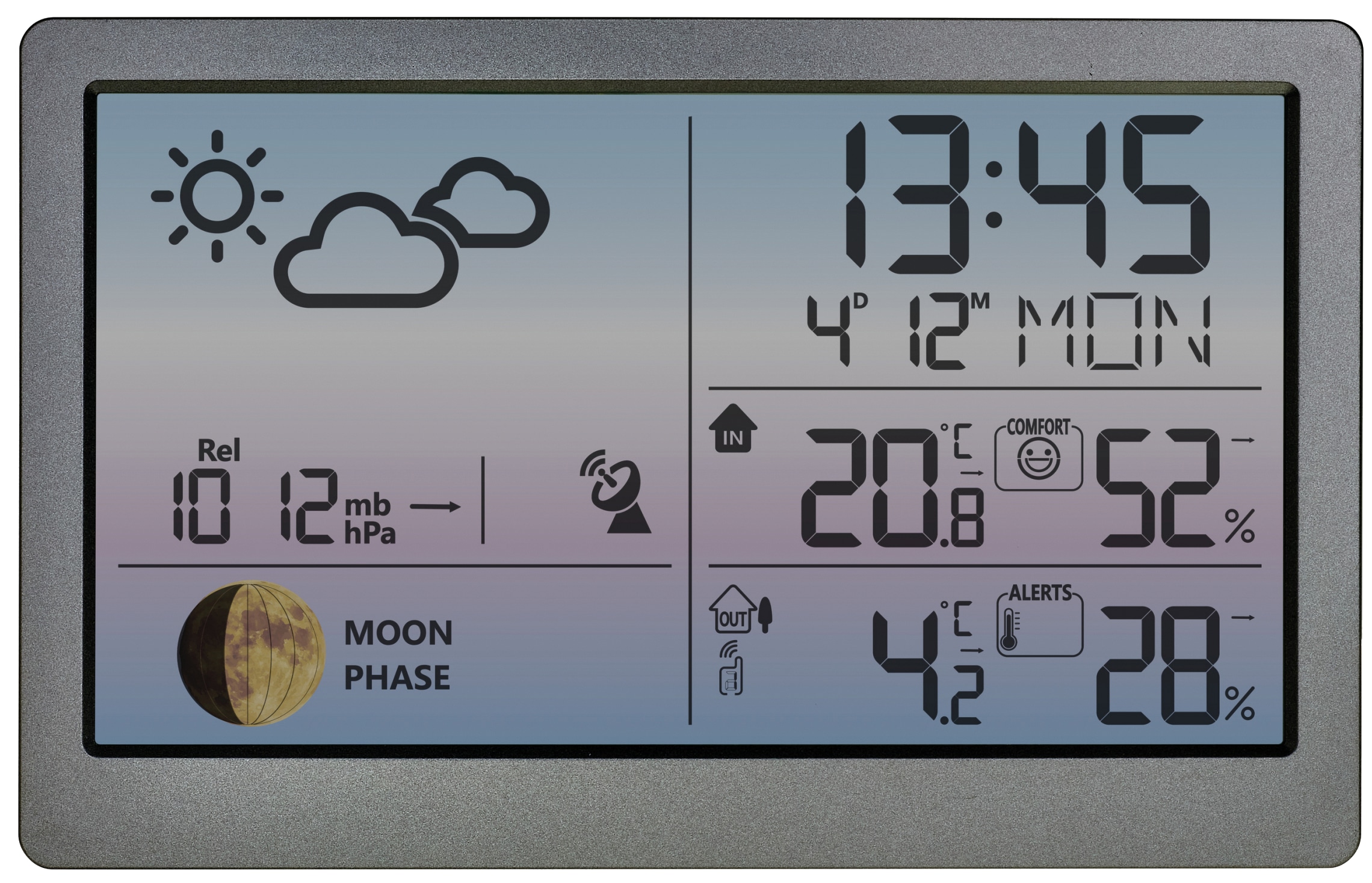 TFA Funk-Wetterstation LUNA SKY, 35.1169.10, grau TFA Funk-Wetterstation LUNA SKY, 35.1169.10, grau