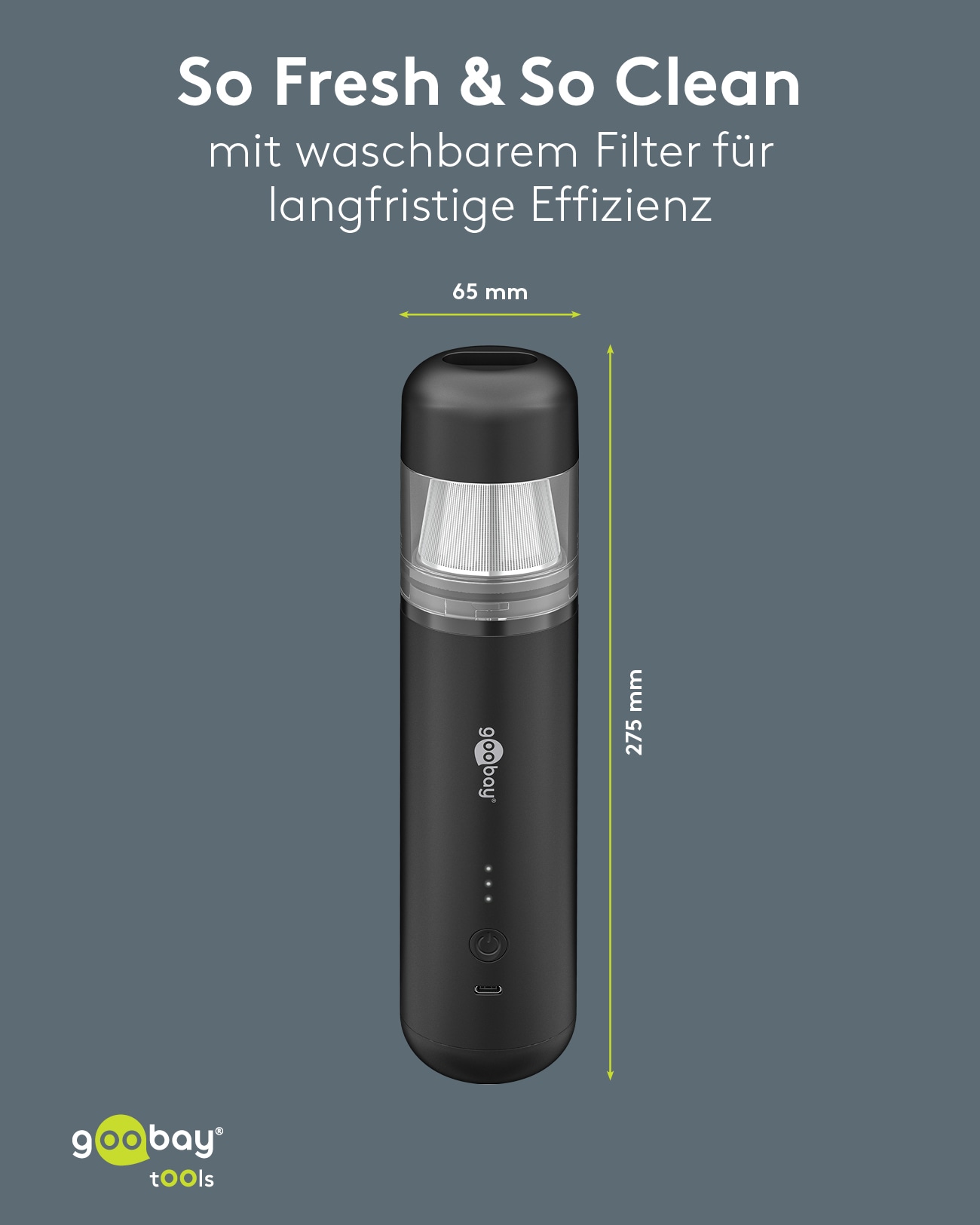 GOOBAY TOOLS Akku-Handstaubsauger, 120 W, mit 10 Aufsätzen, schwarz GOOBAY TOOLS Akku-Handstaubsauger, 120 W, mit 10 Aufsätzen, schwarz