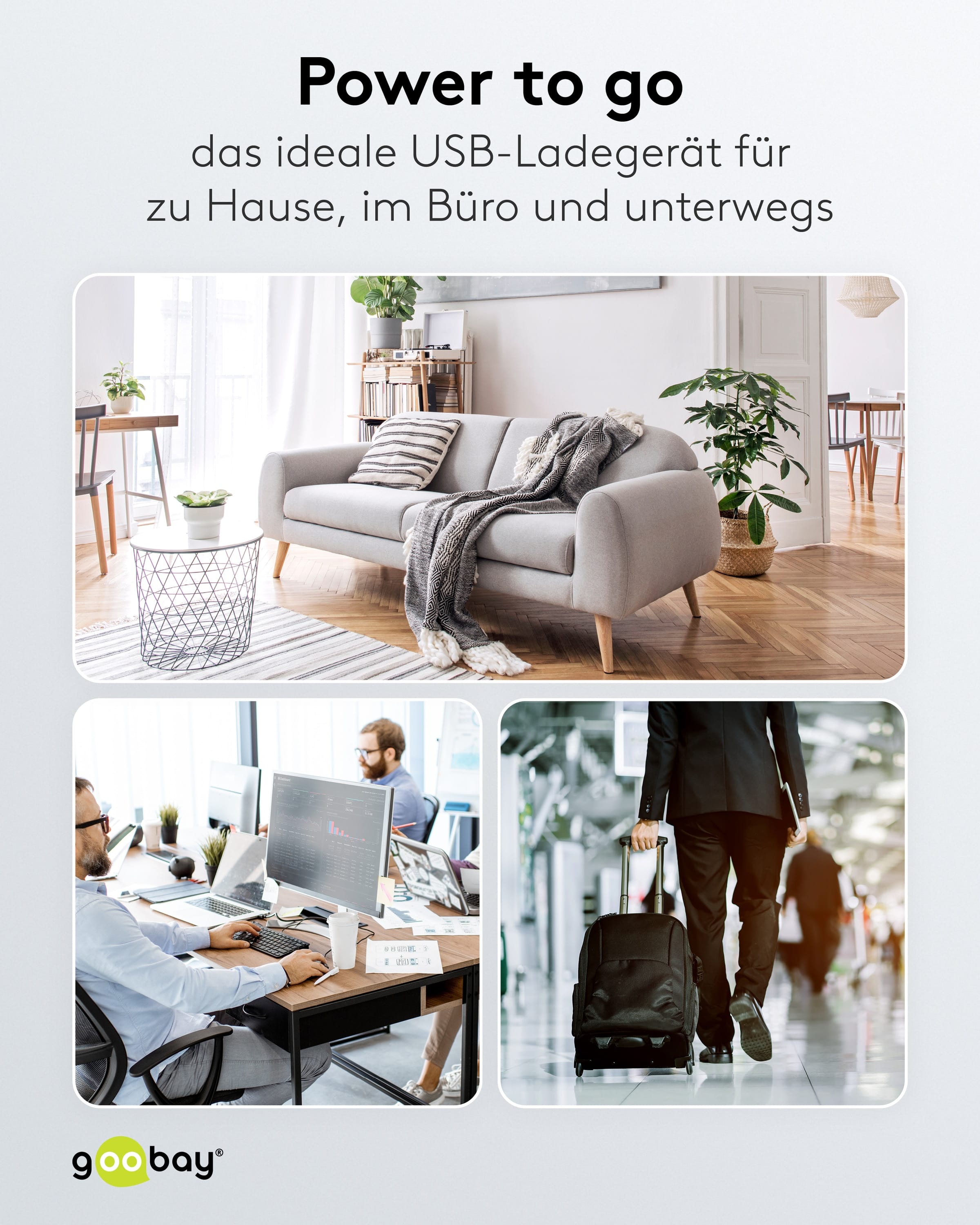 GOOBAY USB-Lader 65412, 45 W, 2-fach, 1xC PD, 1xA GaN, weiß GOOBAY USB-Lader 65412, 45 W, 2-fach, 1xC PD, 1xA GaN, weiß