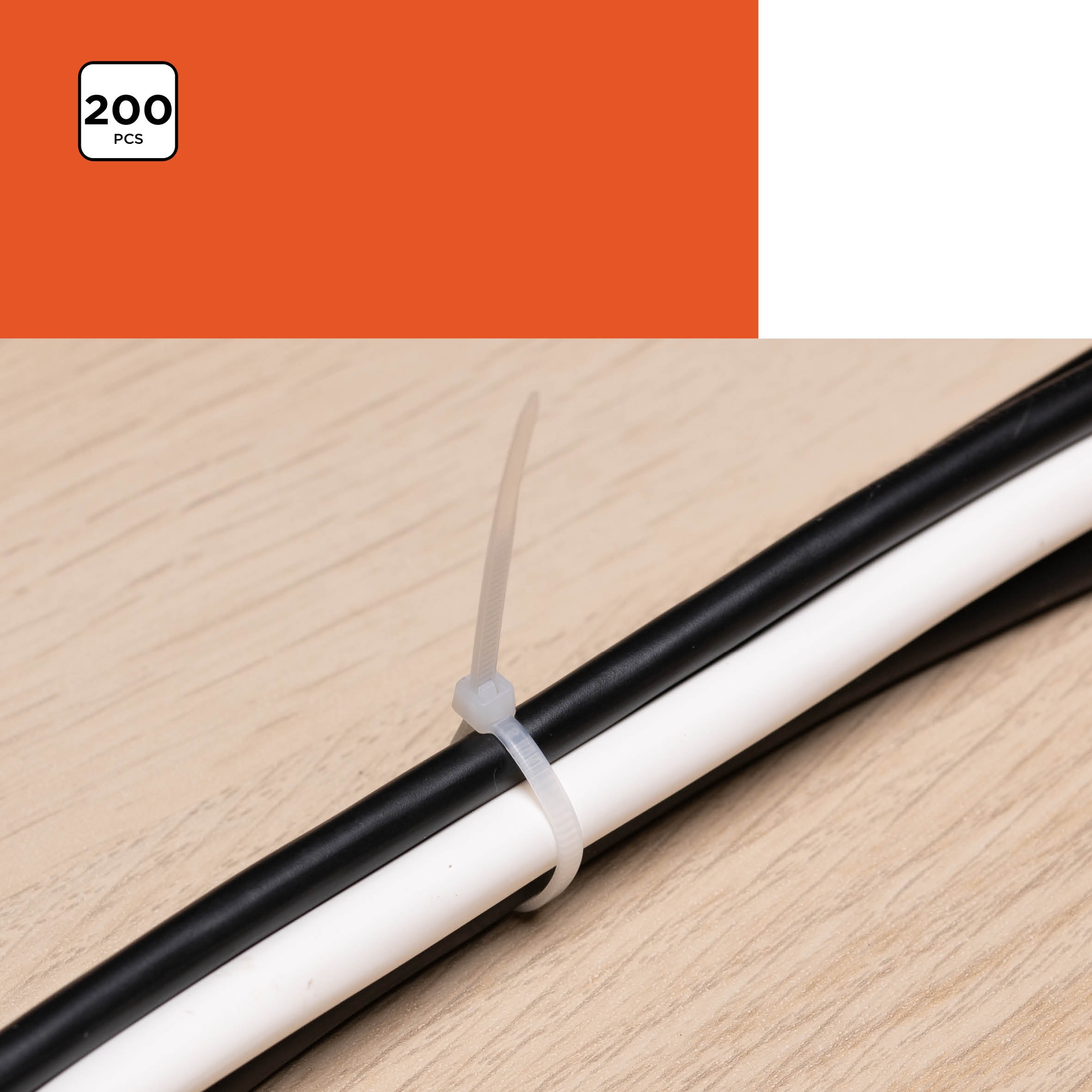 BLACK & DECKER Kabelbinder-Set, 200-tlg. weiß Kabelbinder-Set, BLACK+DECKER, 200-tlg. weiß