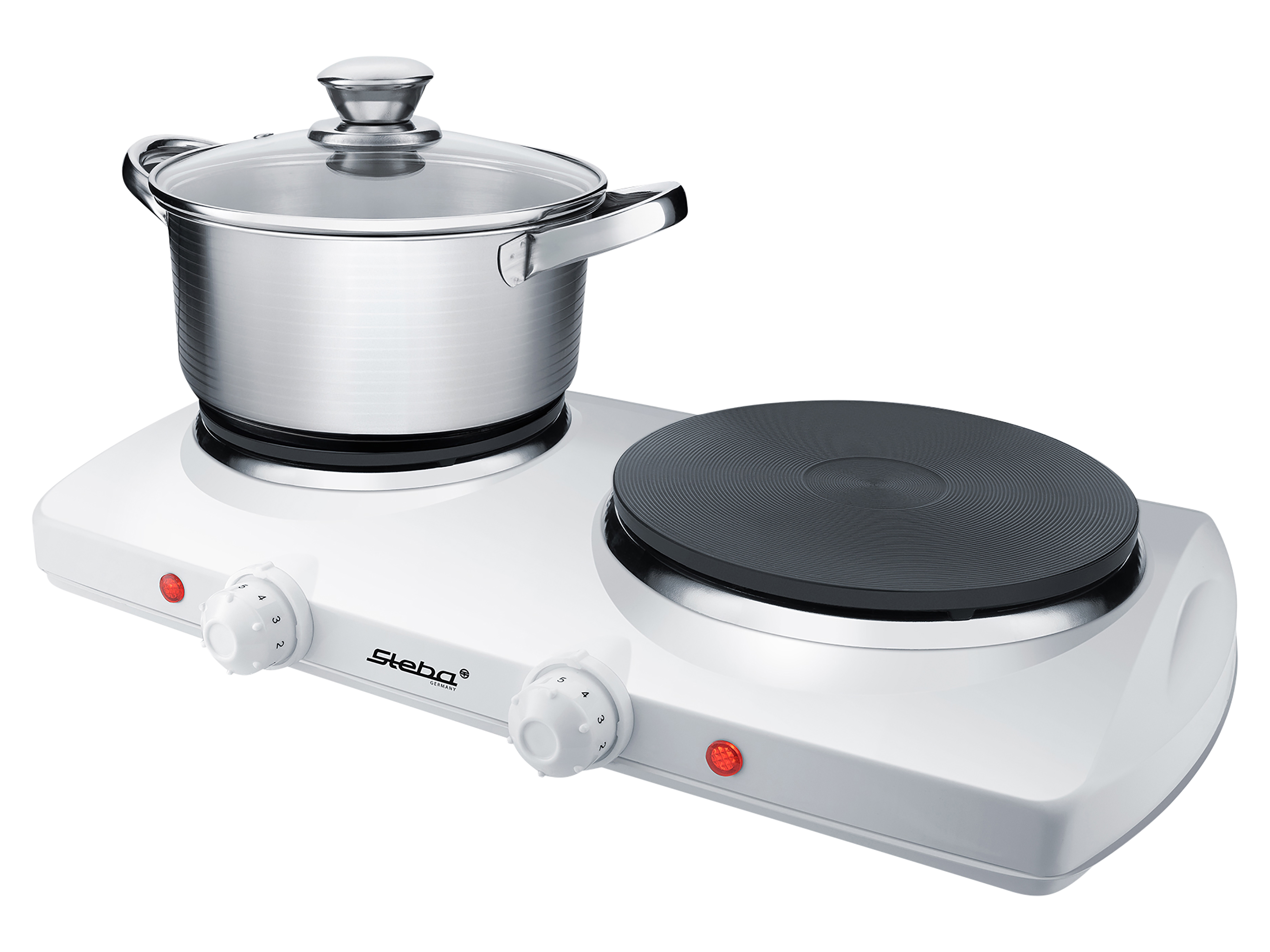 STEBA Doppel-Kochplatte KF 150, Kochfläche Ø19 cm und Ø16 cm, 2300W STEBA Doppel-Kochplatte KF 150, Kochfläche Ø19 cm und Ø16 cm, 2300W