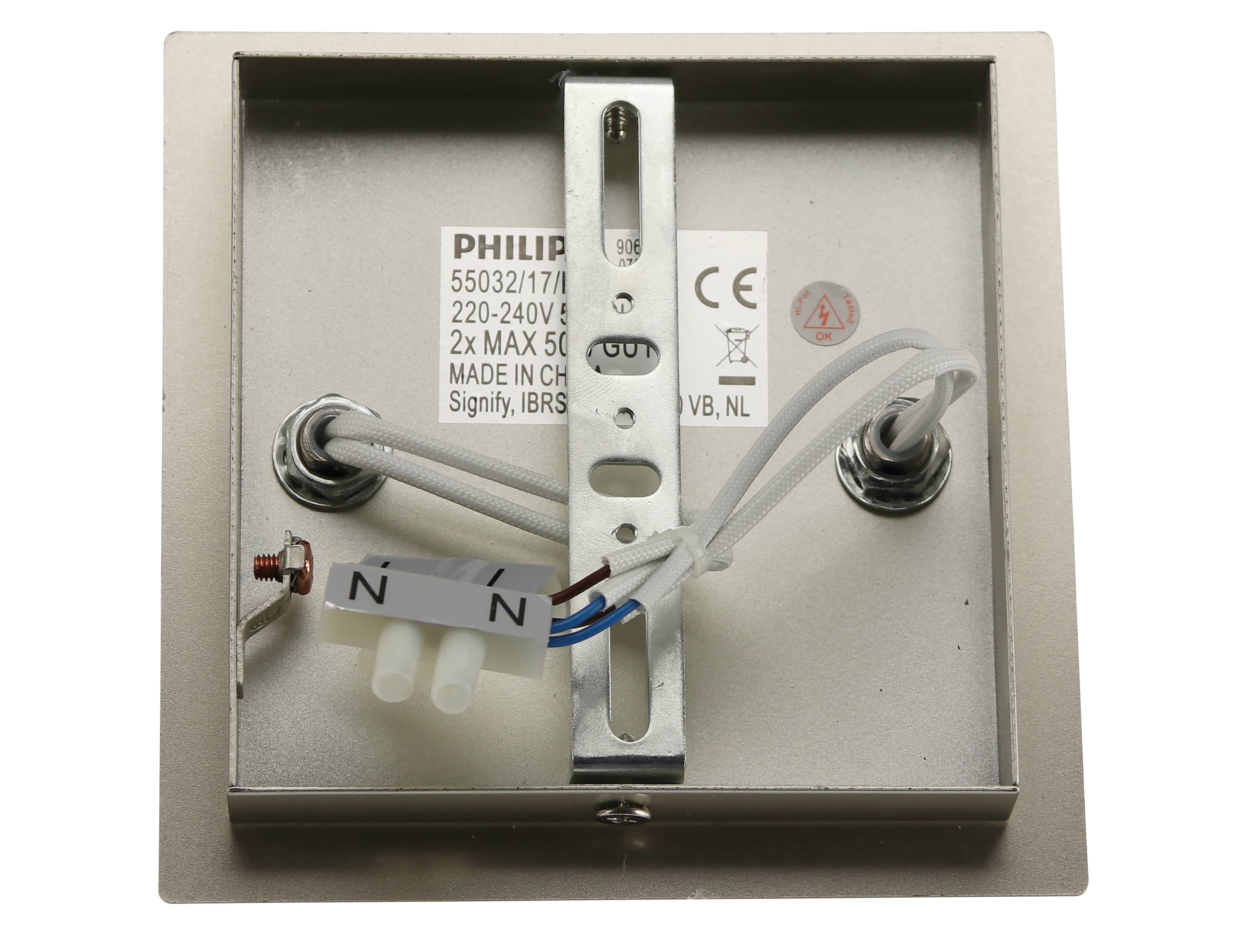 PHILIPS Spot-Leuchte, CARREA, matt chrom, 2 Fassungen Spot-Leuchte PHILIPS, CARREA, matt chrom, 2 Fassungen