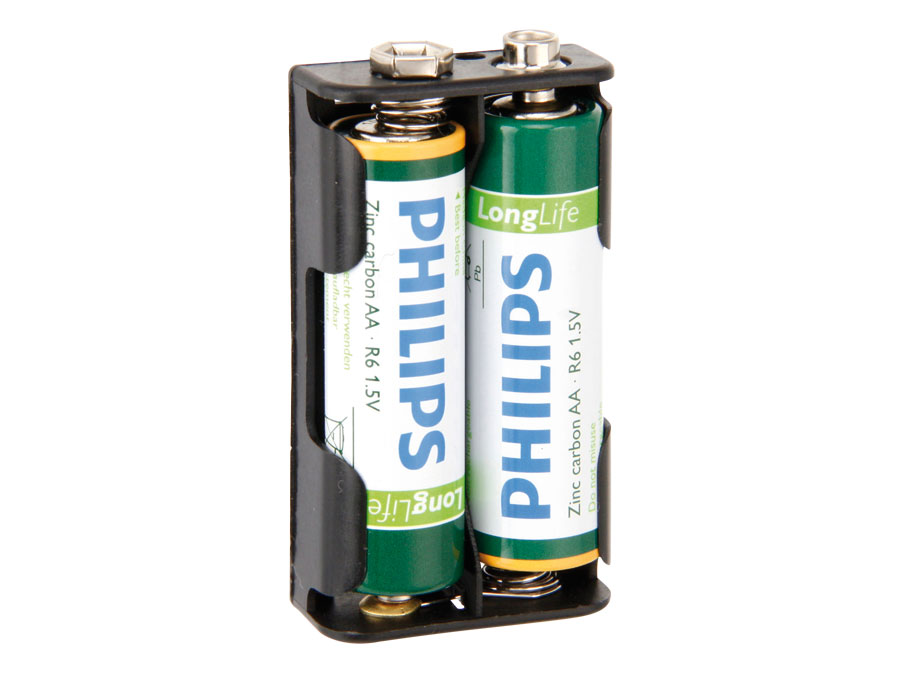Batteriehalter, 2x Mignon, Clipanschluss