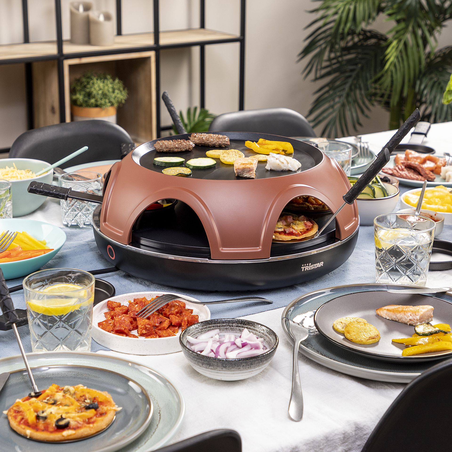TRISTAR Pizzamaker Festa Gourmet, PZ-9160, 3in1, für 6 Personen
