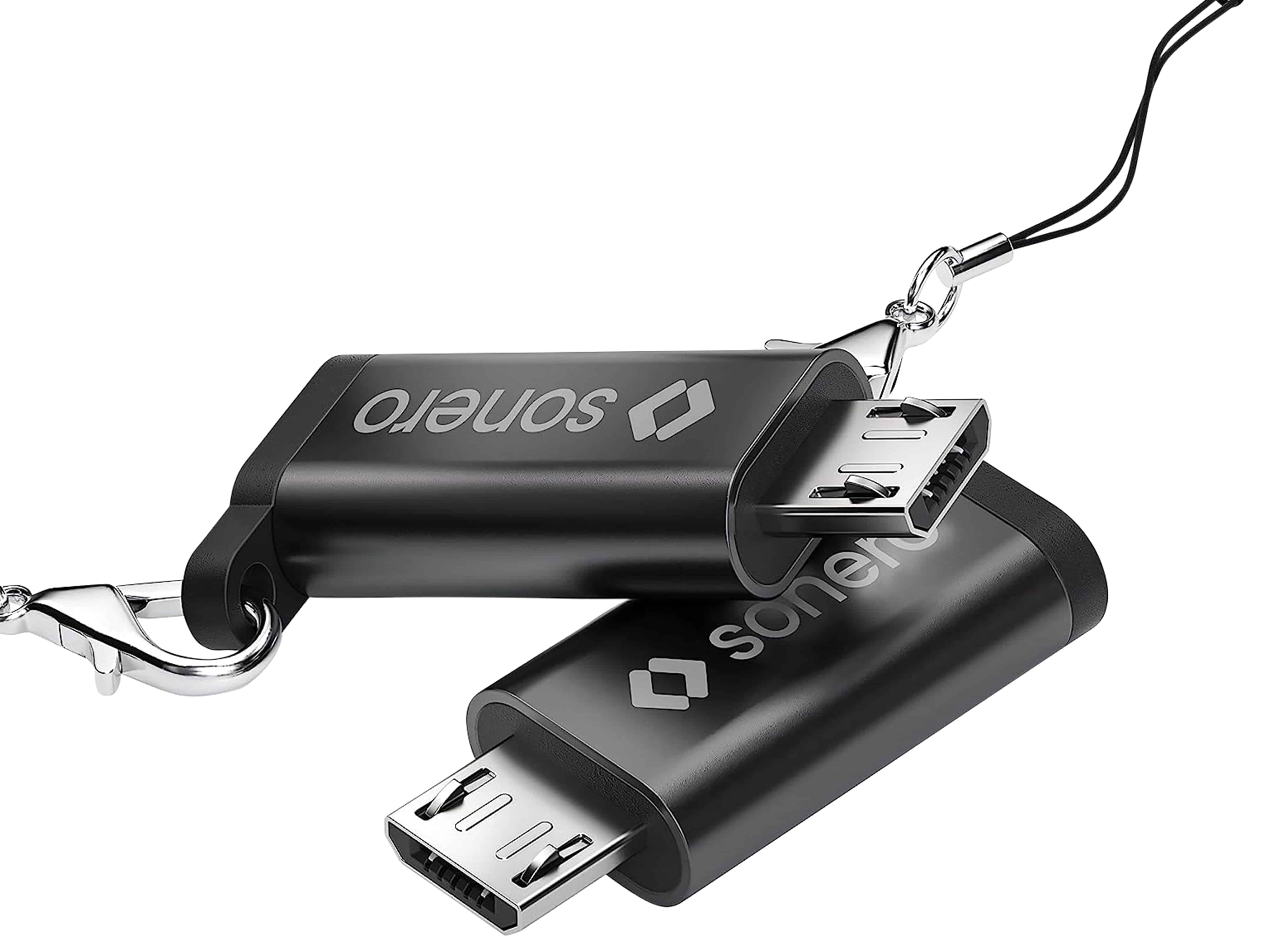 SONERO USB-Adapter OTG, Micro-USB auf USB-C Buchse, alu/schwarz SONERO USB-Adapter OTG, Micro-USB auf USB-C Buchse, alu/schwarz