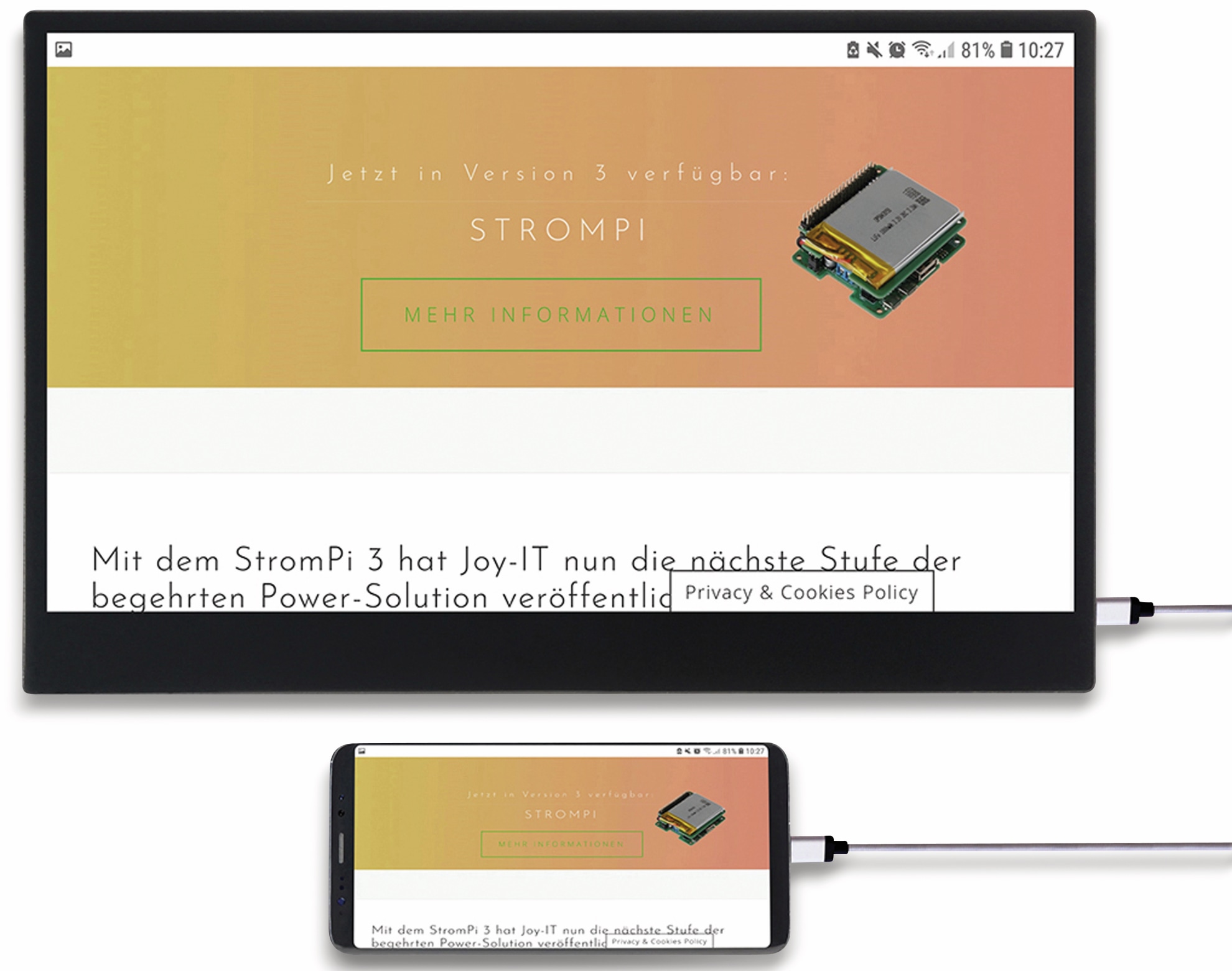 JOY-IT USB-C Touch-Monitor Joy-View 15, 15,6", HDMI, 1920x1080 JOY-IT USB-C Touch-Monitor Joy-View 15, 15,6", HDMI, 1920x1080