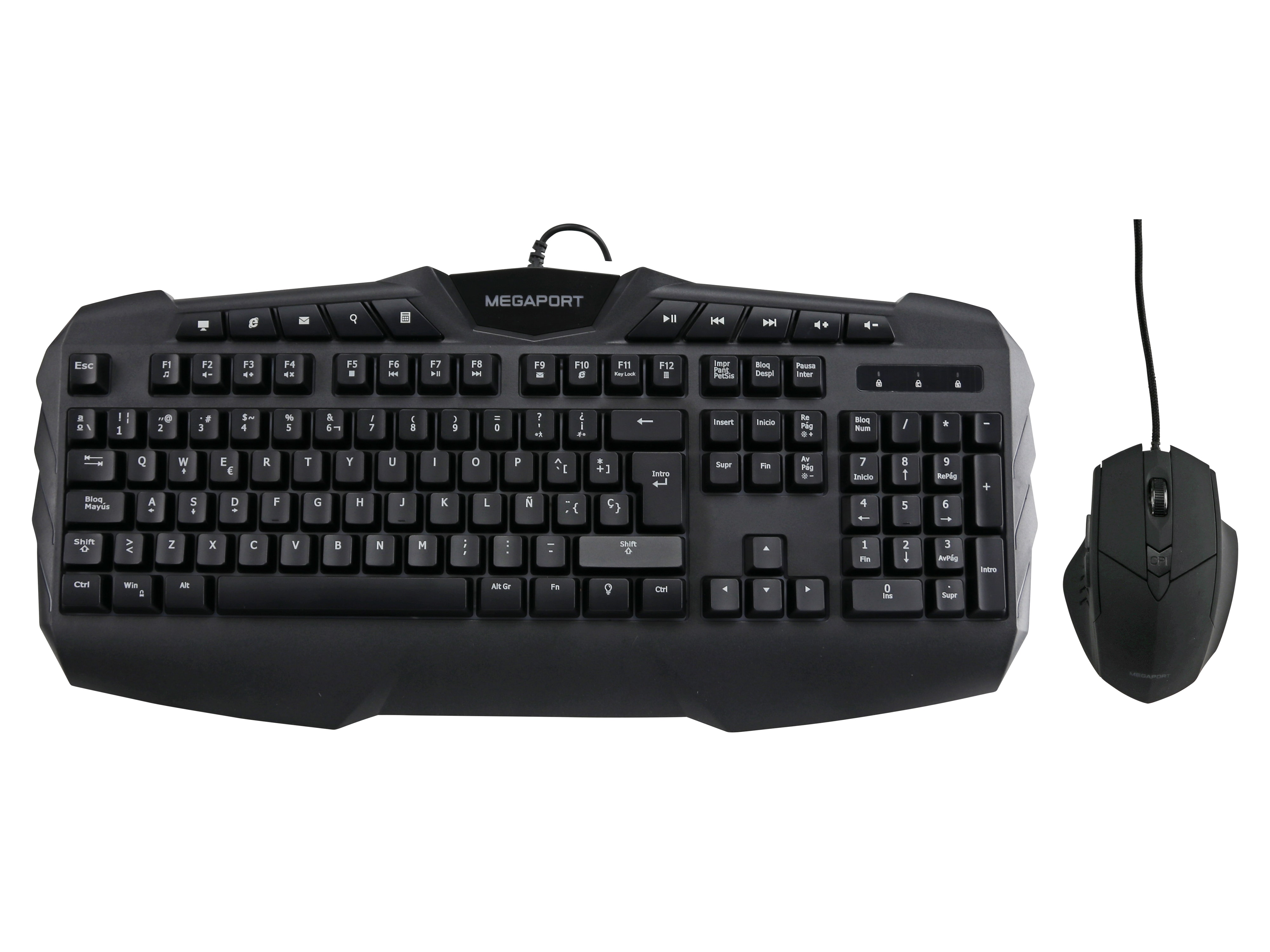 Tastatur/Maus-Set, MEGAPORT, M-GCM600, spanisches Tastaturlayout Tastatur/Maus-Set, MEGAPORT, M-GCM600, spanisches Tastaturlayout