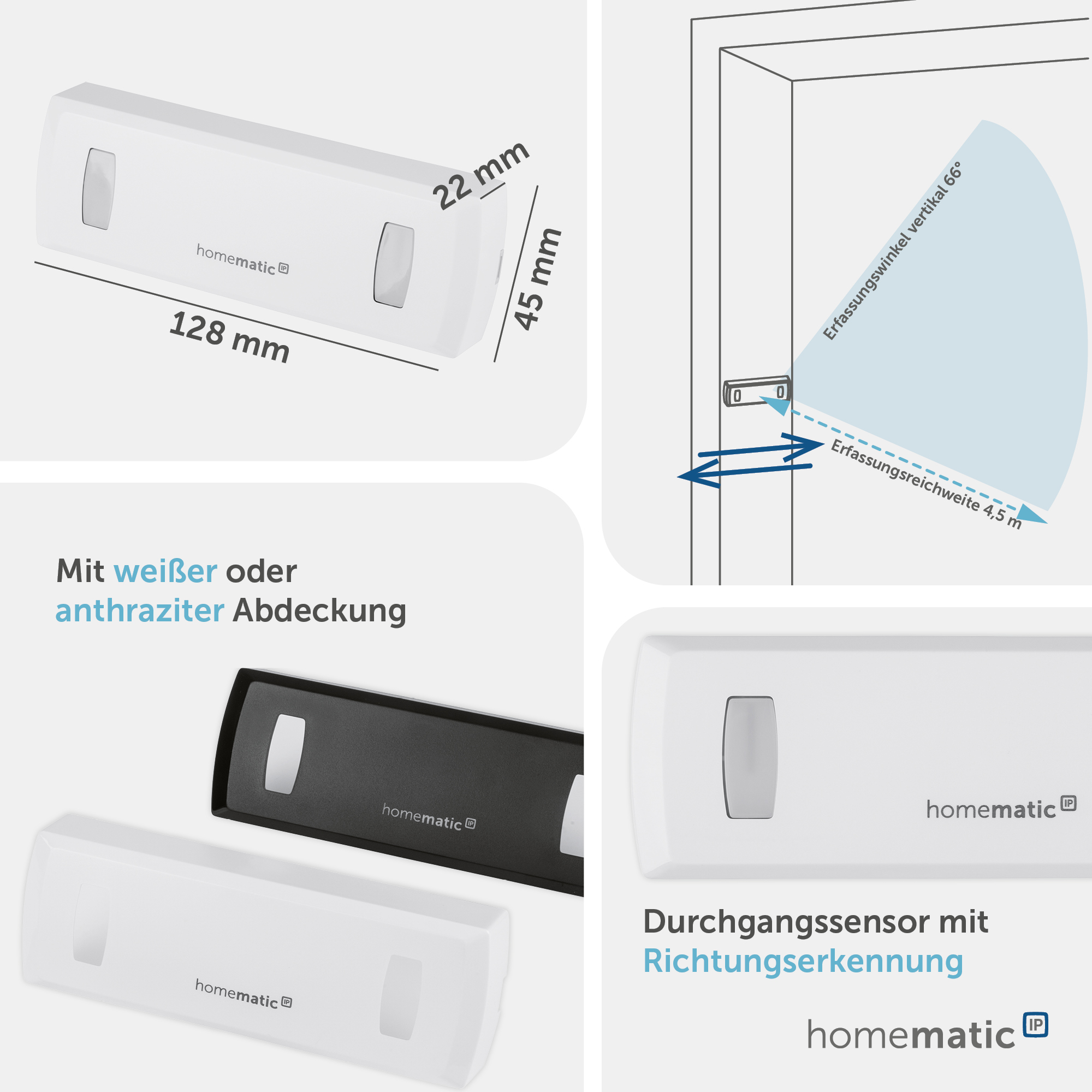 HOMEMATIC IP Smart Home 151159A0, Durchgangssensor mit Richtungserkennung HOMEMATIC IP Smart Home 151159A0, Durchgangssensor mit Richtungserkennung