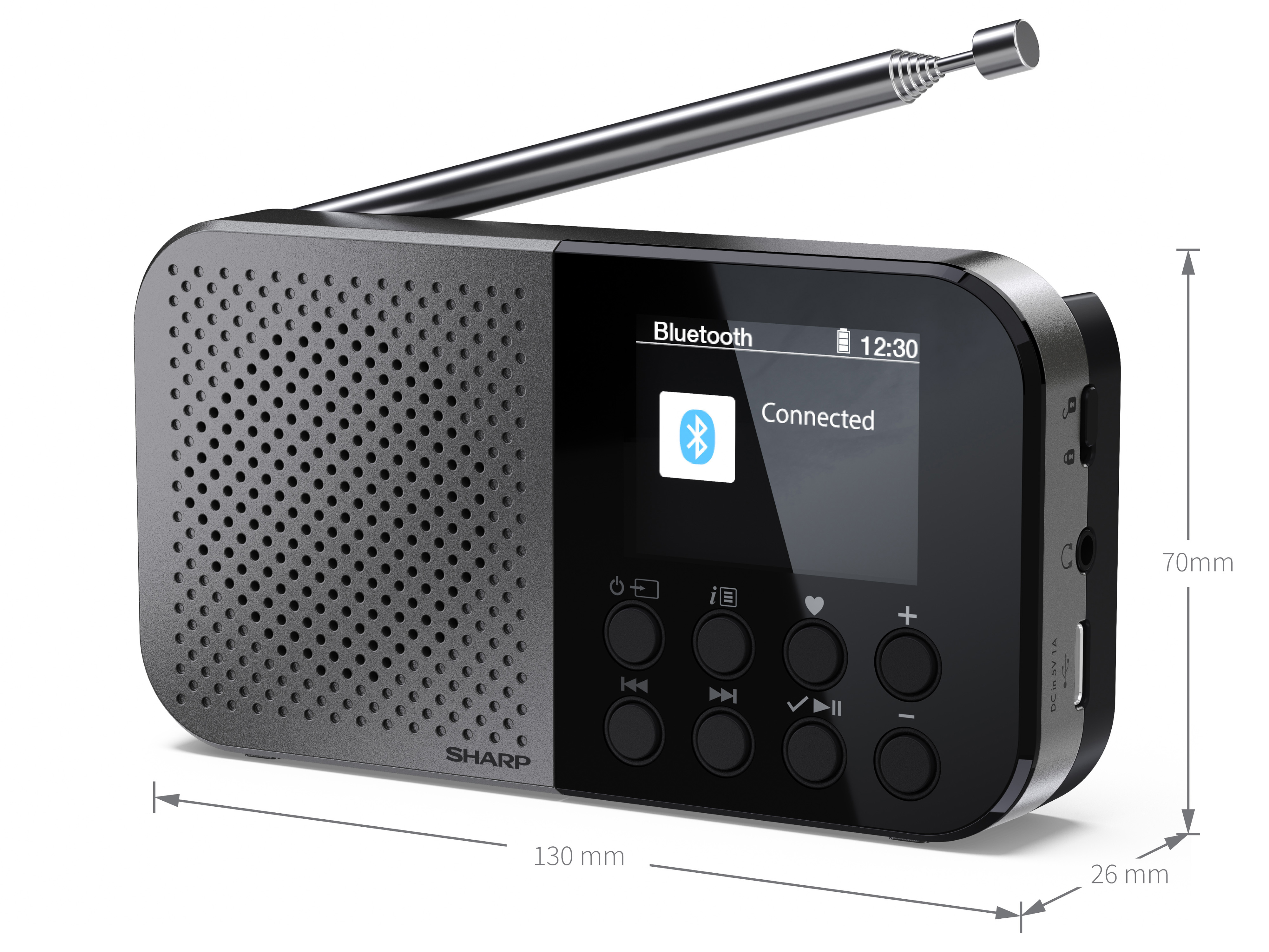SHARP Digitalradio-tragbar DR-P520, schwarz, DAB+, Bluetooth, USB-C SHARP Digitalradio-tragbar DR-P520, schwarz, DAB+, Bluetooth, USB-C