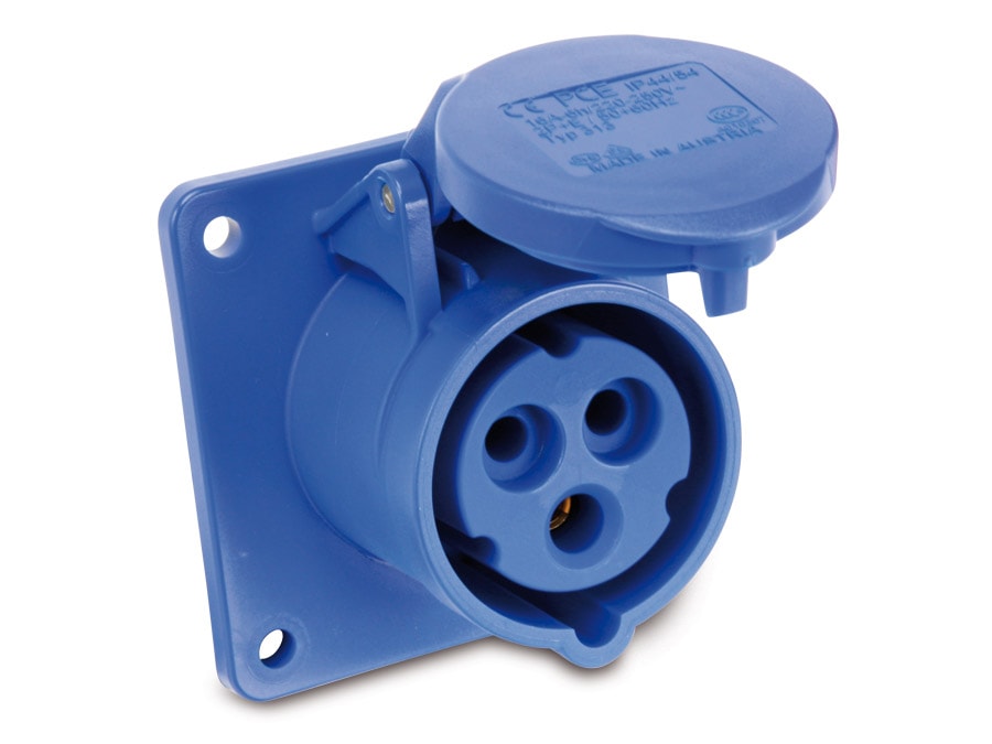 PCE CEE-Anbaukupplung 3-polig, 16 A, 230V, IP44 PCE CEE-Anbaukupplung 3-polig, 16 A, 230V, IP44