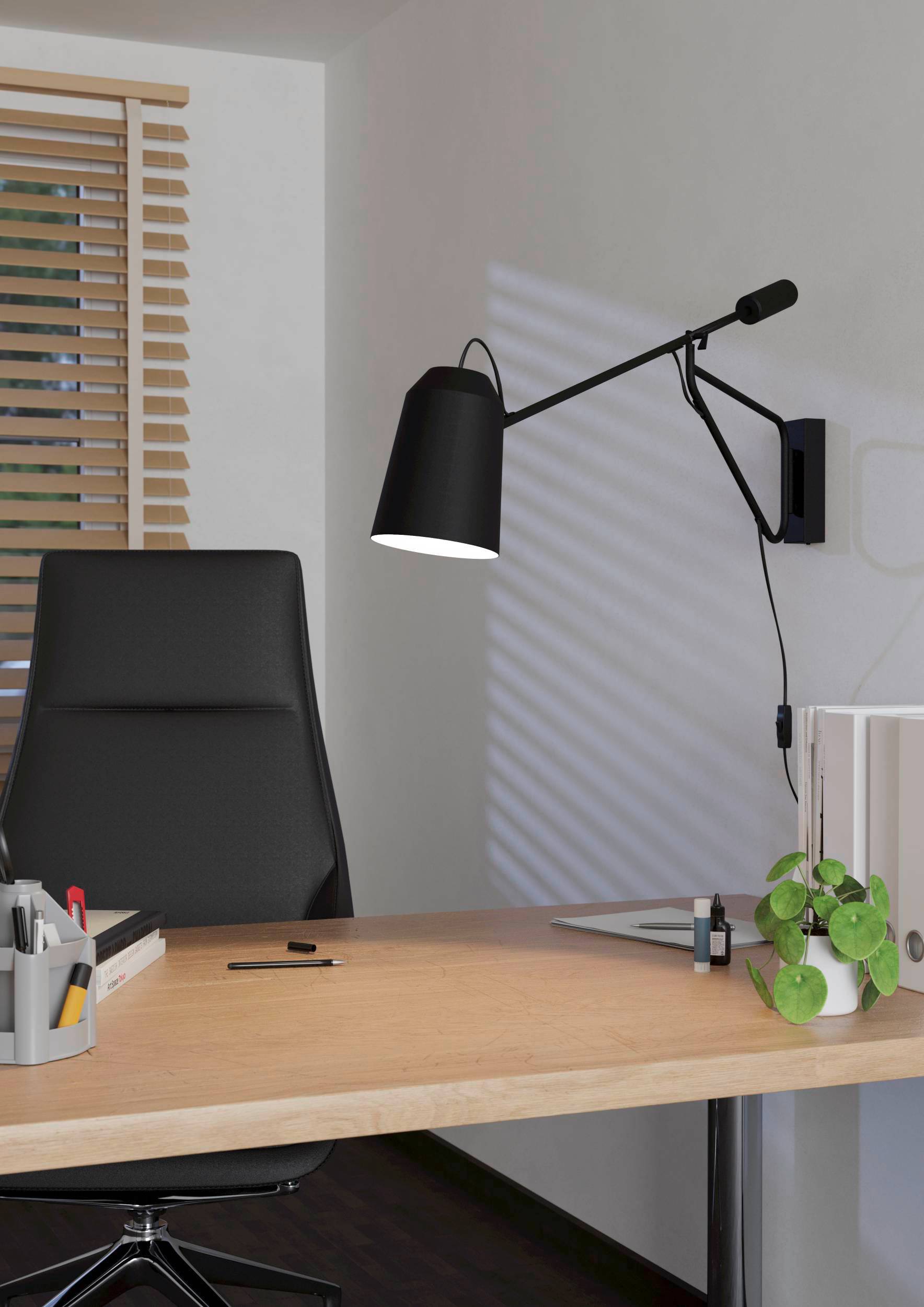 EGLO Wandleuchte 900614 schwarz, für E27, max. 28 W EGLO Wandleuchte 900614 schwarz, für E27, max. 28 W