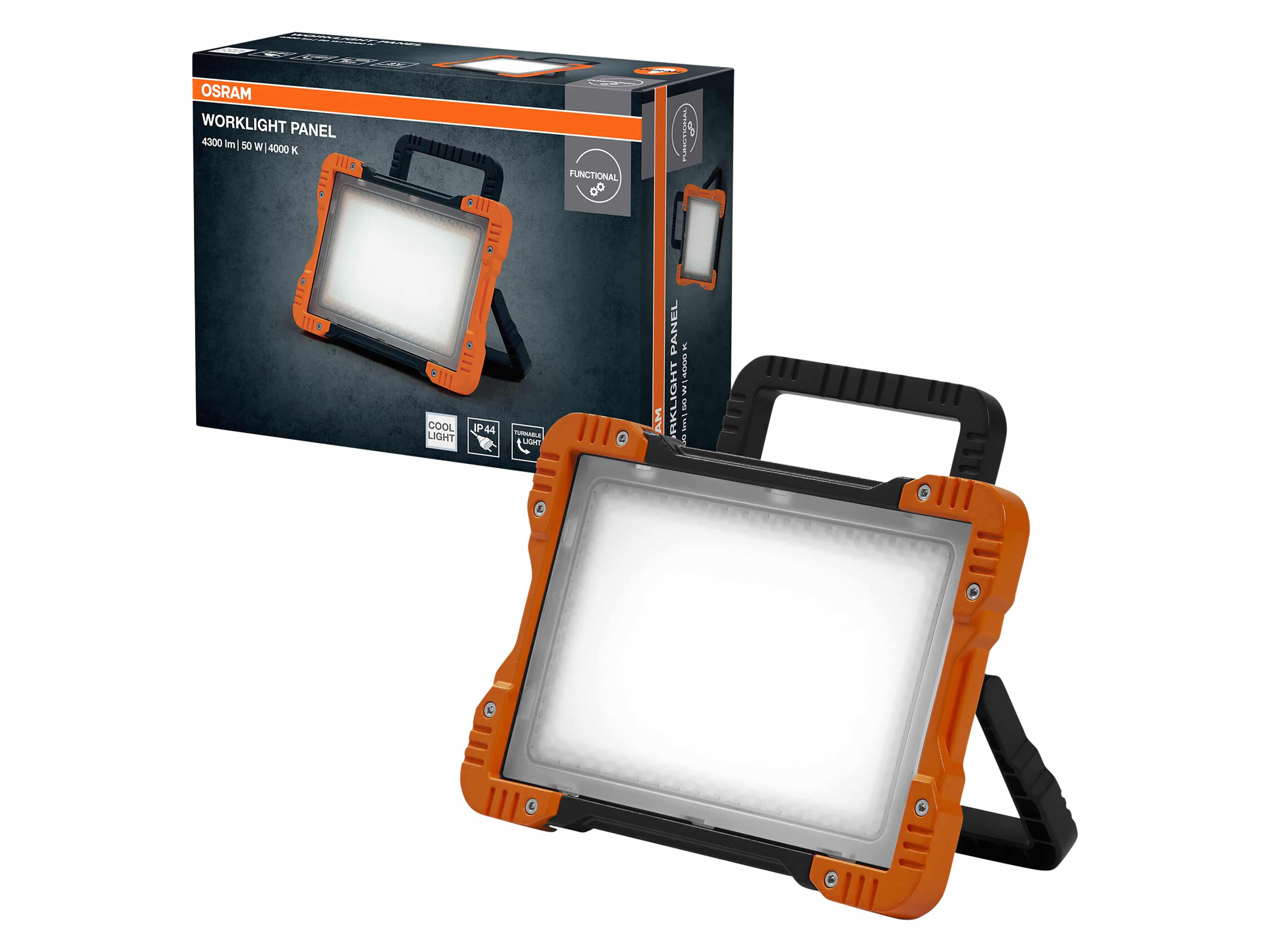 OSRAM LED-Baustrahler, 50W, 4000lm, 4000K, IP54, neutralweiß, orange/schwarz OSRAM LED-Baustrahler, 50W, 4000lm, 4000K, IP20, neutralweiß, orange/schwarz