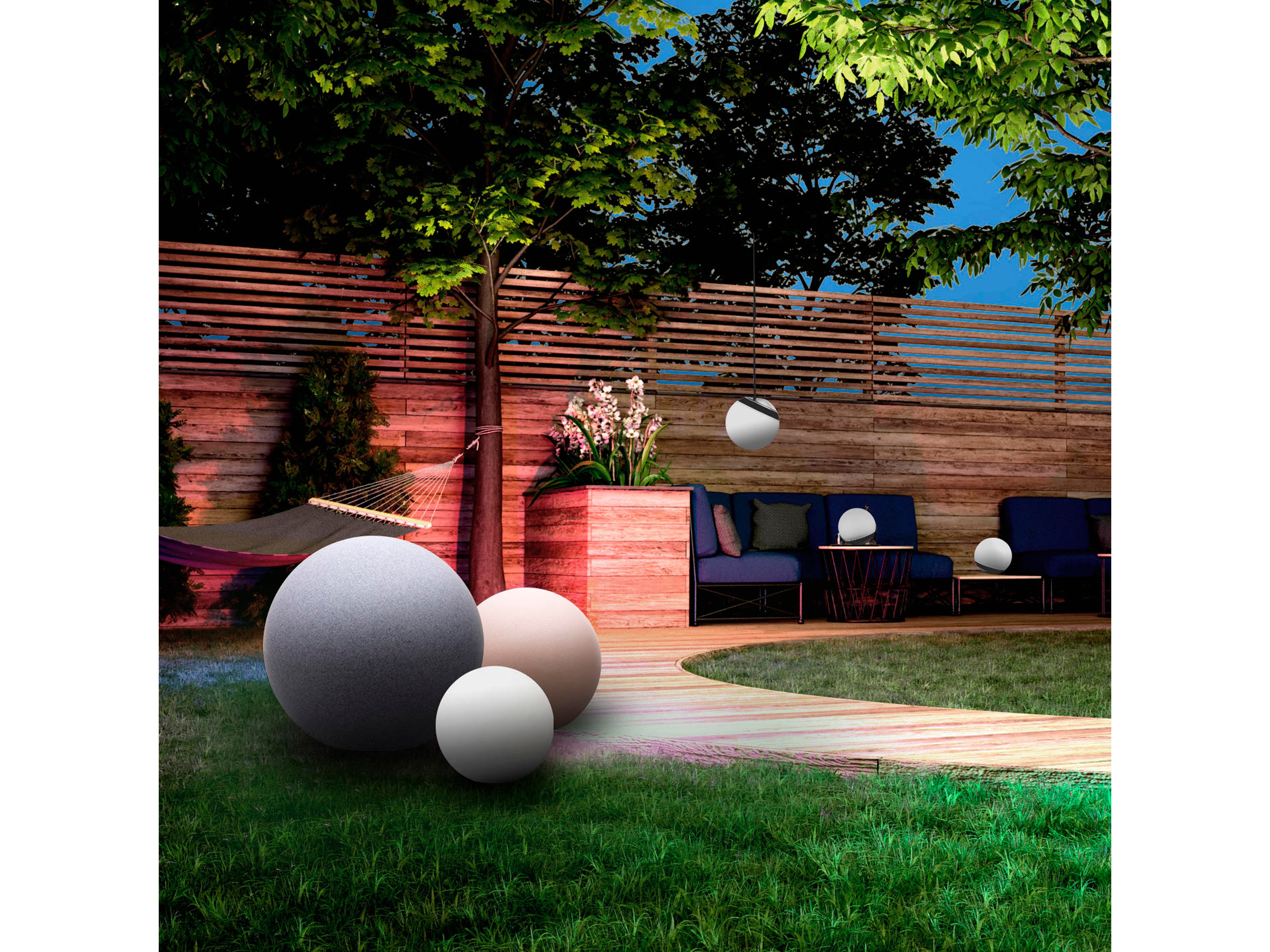 TINT Müller-Licht Solar LED-Gartenleuchte Calluna, Ø 25 cm, RGB+W