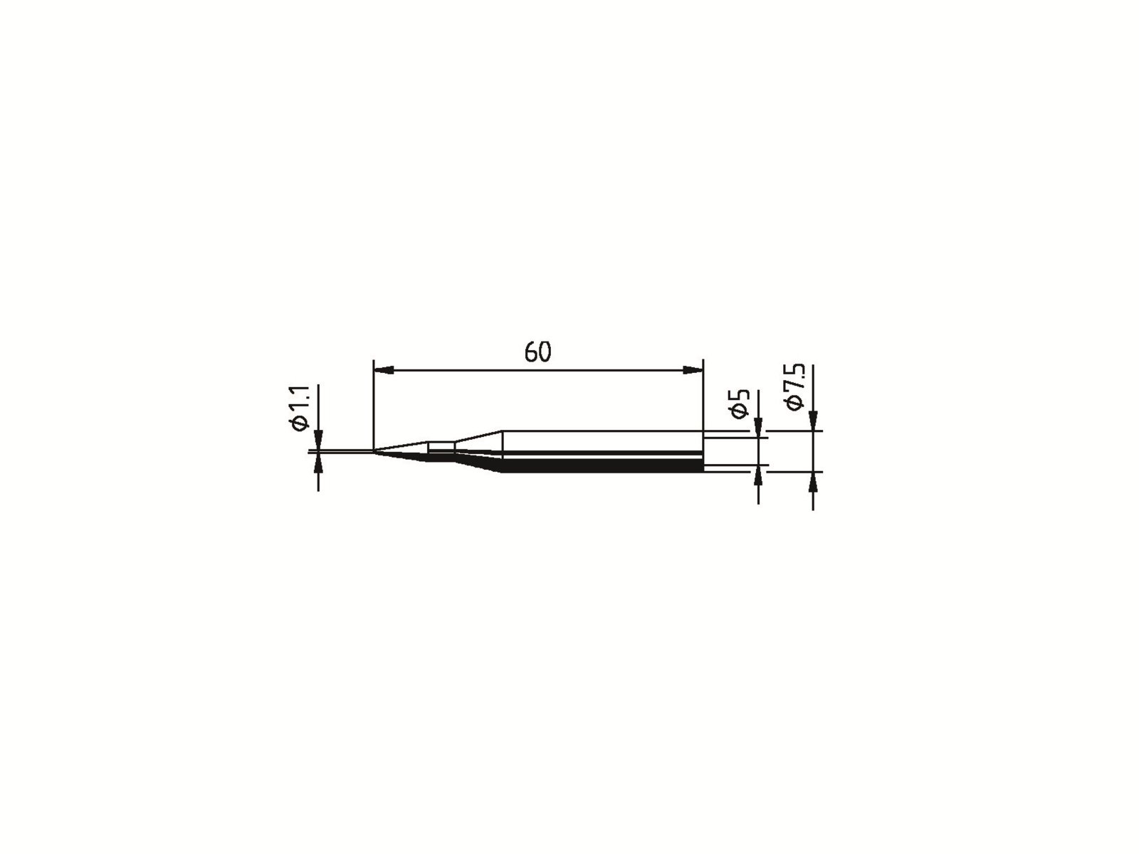 ERSA Lötspitze, 0172BD/SB, bleistiftspitz, gerade, 1,10 mm