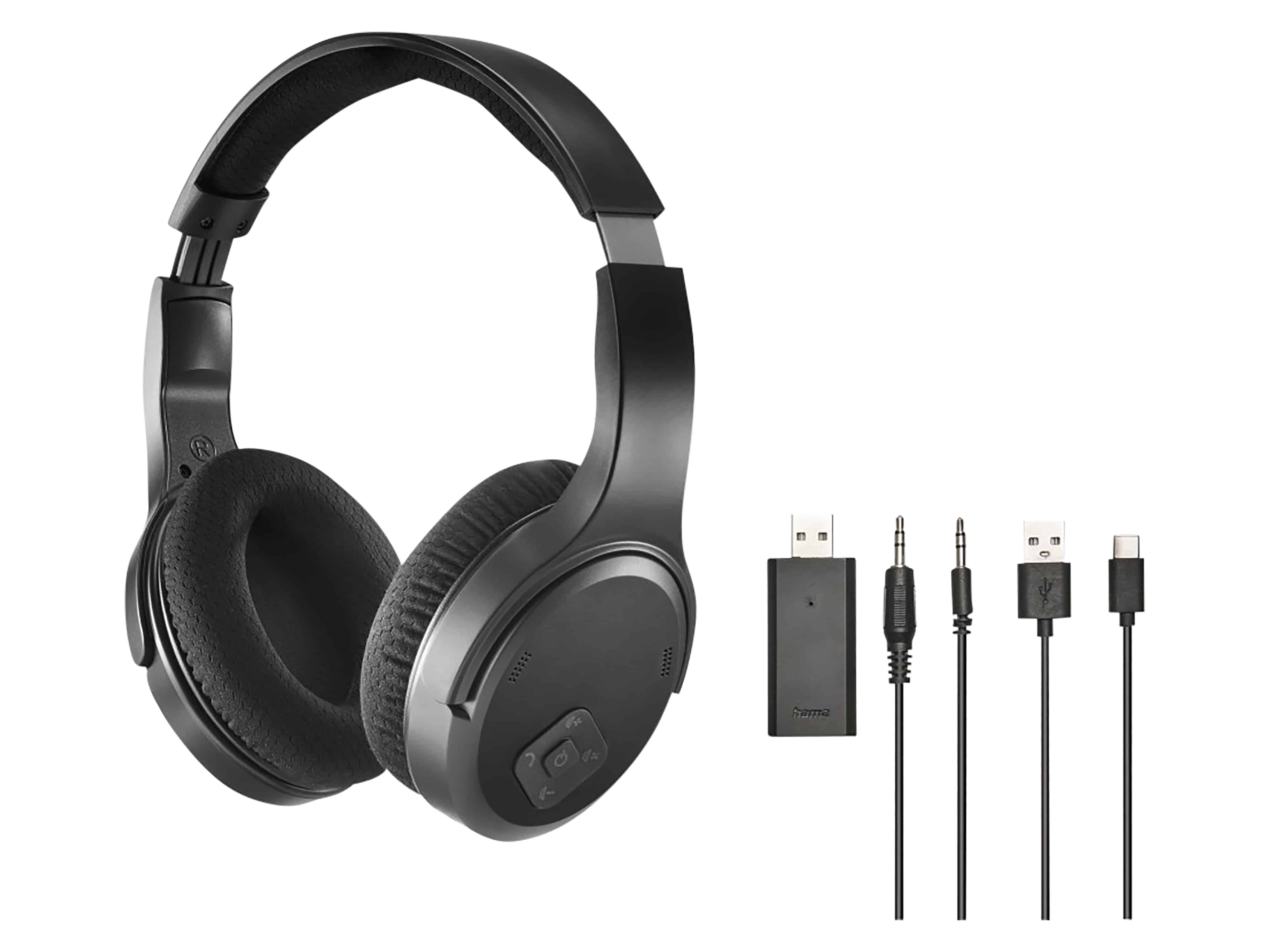 HAMA Fernseh-Kopfhörer, Over-Ear, Bluetooth, 2,4 GHz Dongle Fernseh-Kopfhörer HAMA, Over-Ear, Bluetooth, 2,4 GHz Dongle