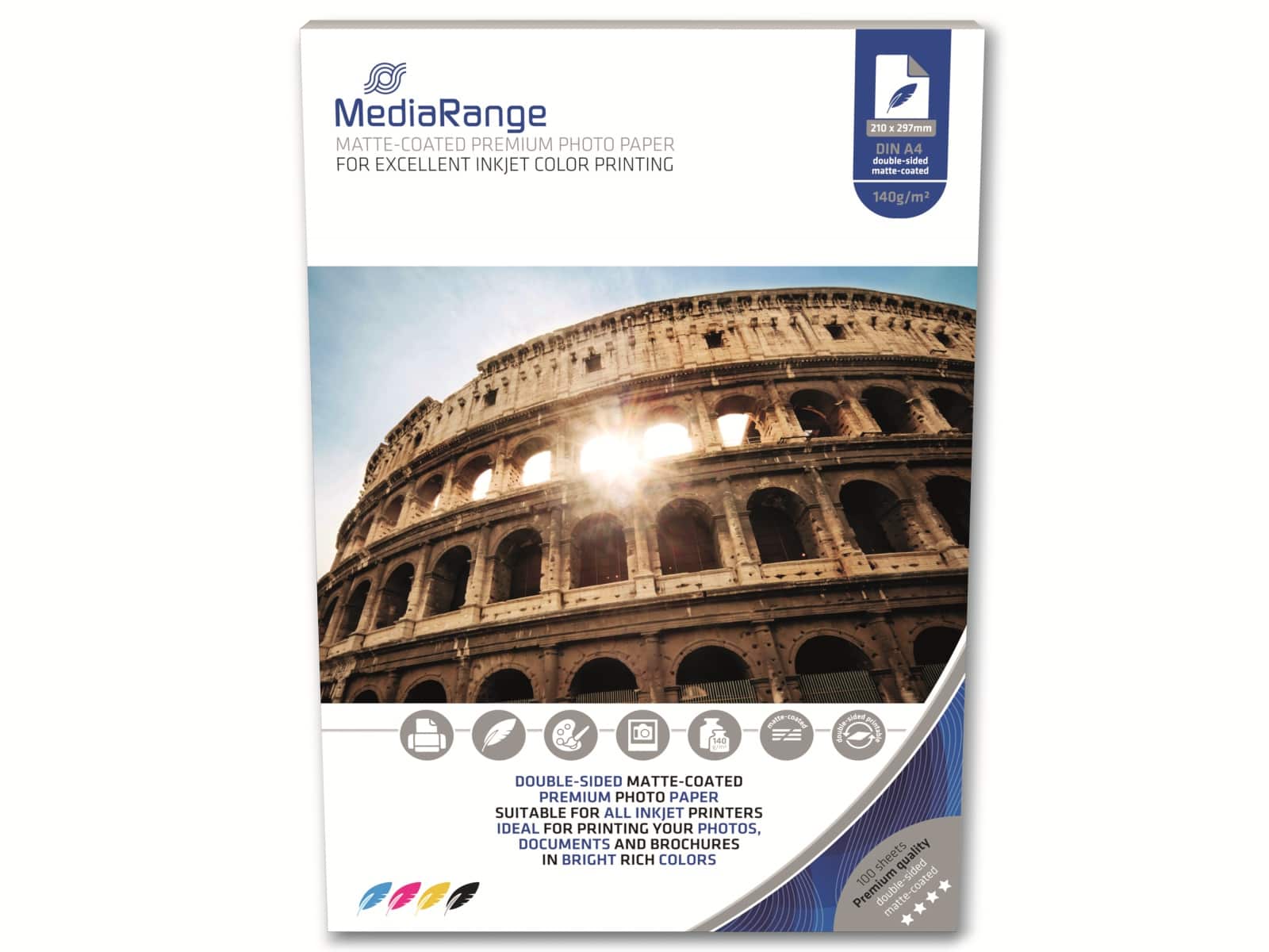 MEDIARANGE Fotopapier DIN A4, 140 g/m², matt, 100 Blatt MEDIARANGE Fotopapier DIN A4, 140 g/m², matt, 100 Blatt