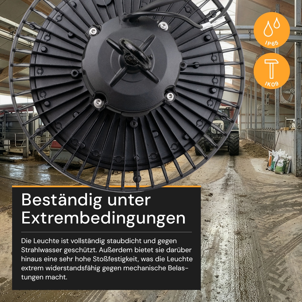 ENOVALITE LED-HighBay-Leuchte, UFO, EEK: C, 200W, 34000lm, 5000K, schwarz