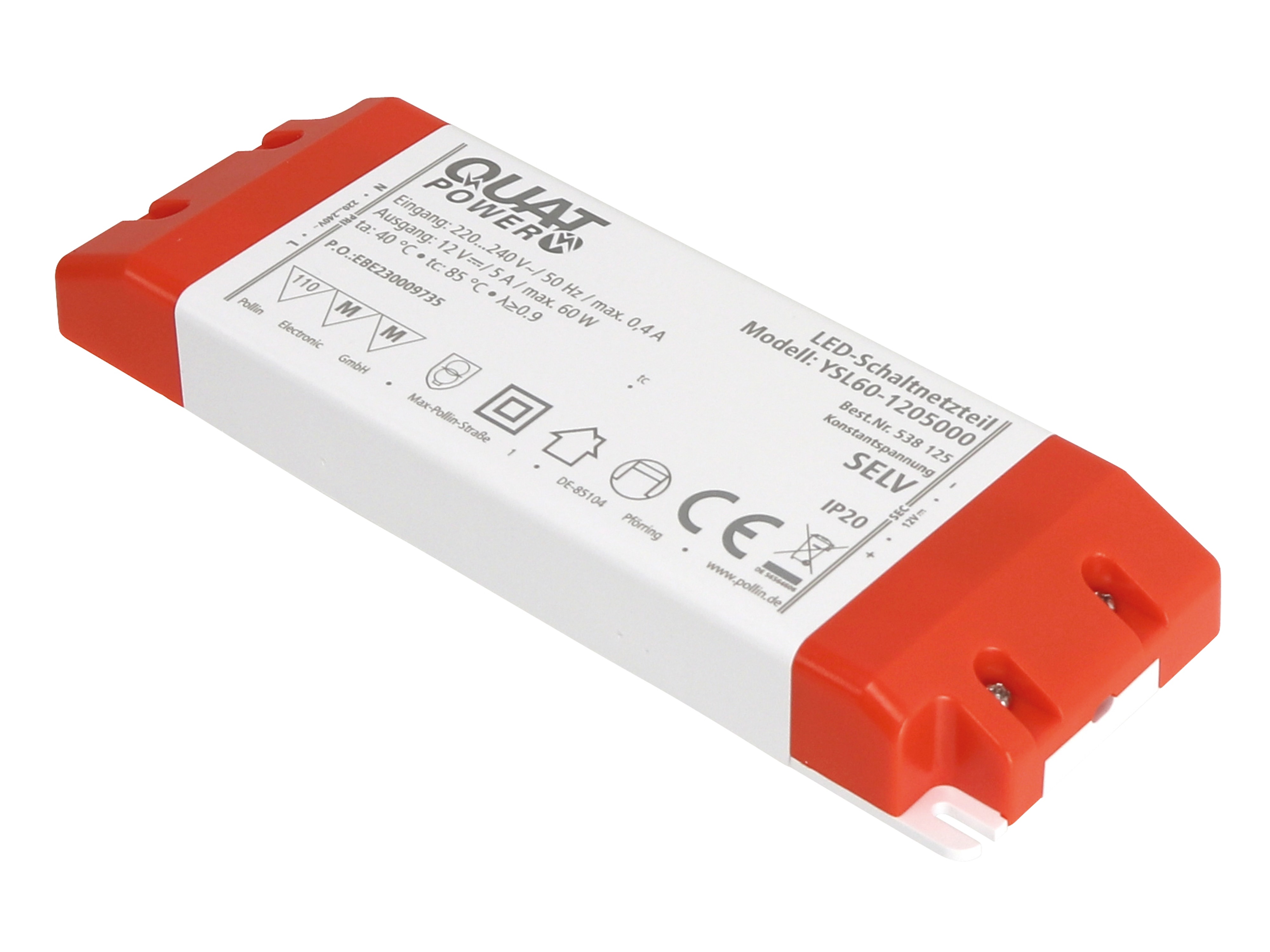 QUATPOWER LED-Schaltnetzteil YSL60-1205000, 12 V-, 60 W QUATPOWER LED-Schaltnetzteil YSL60-1205000, 12 V-, 60 W